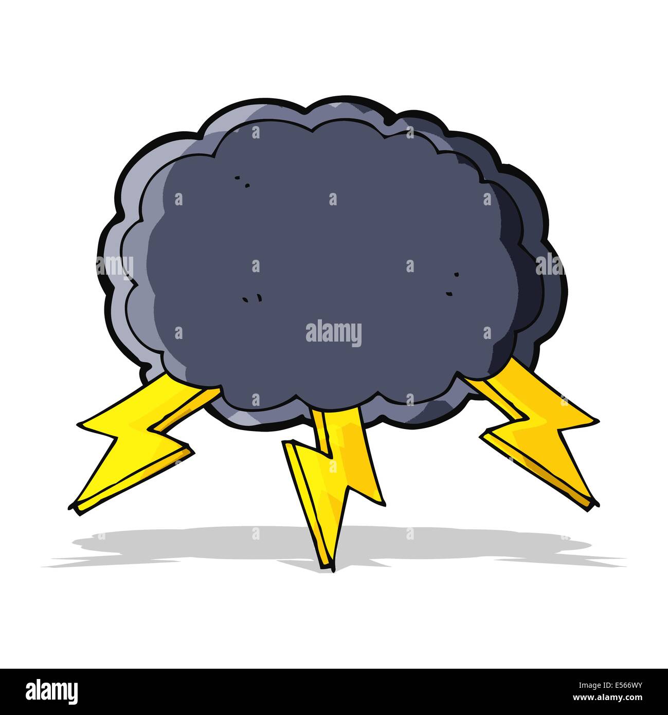 cartoon cloud and lightning bolt symbol Stock Vector Image & Art - Alamy