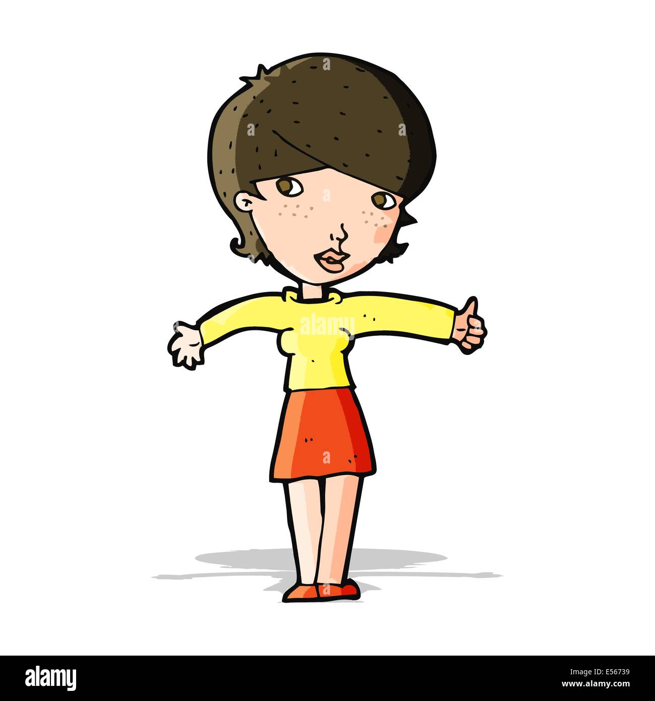 cartoon woman giving thumbs up symbol Stock Vector Image & Art - Alamy