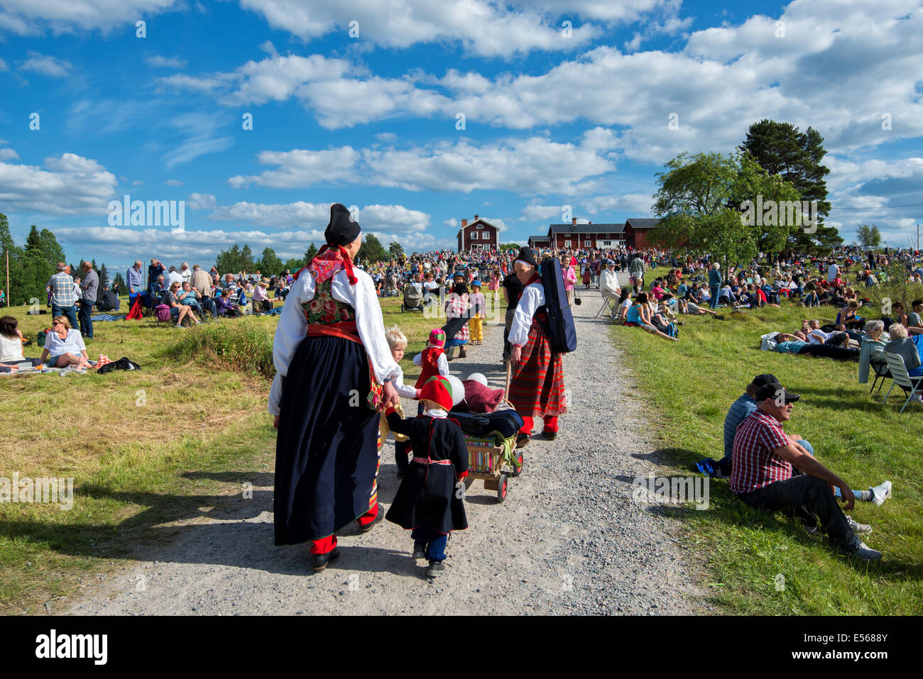 The famous traditional folk music festival in Bingsjo, Sweden. Stock Photo