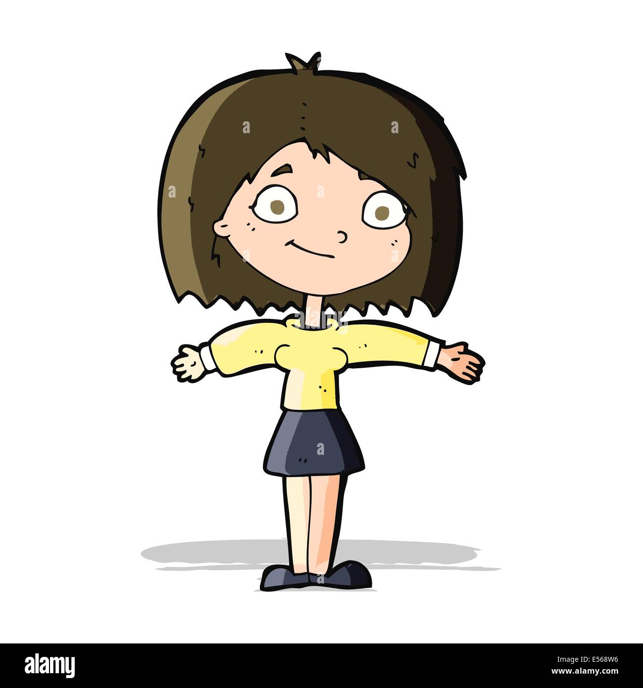 cartoon happy girl Stock Vector Image & Art - Alamy