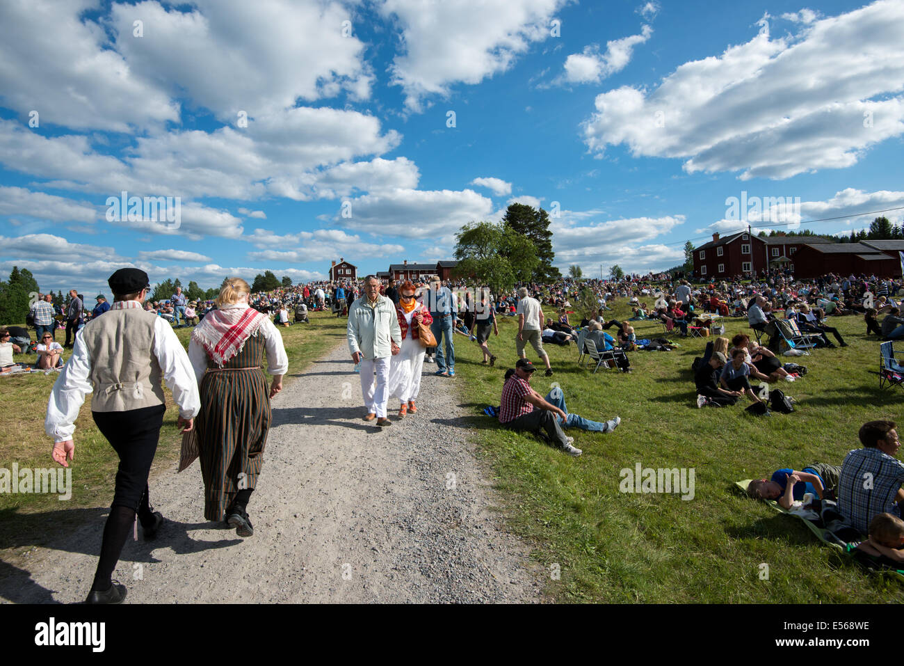 The famous traditional folk music festival in Bingsjo, Sweden. Stock Photo