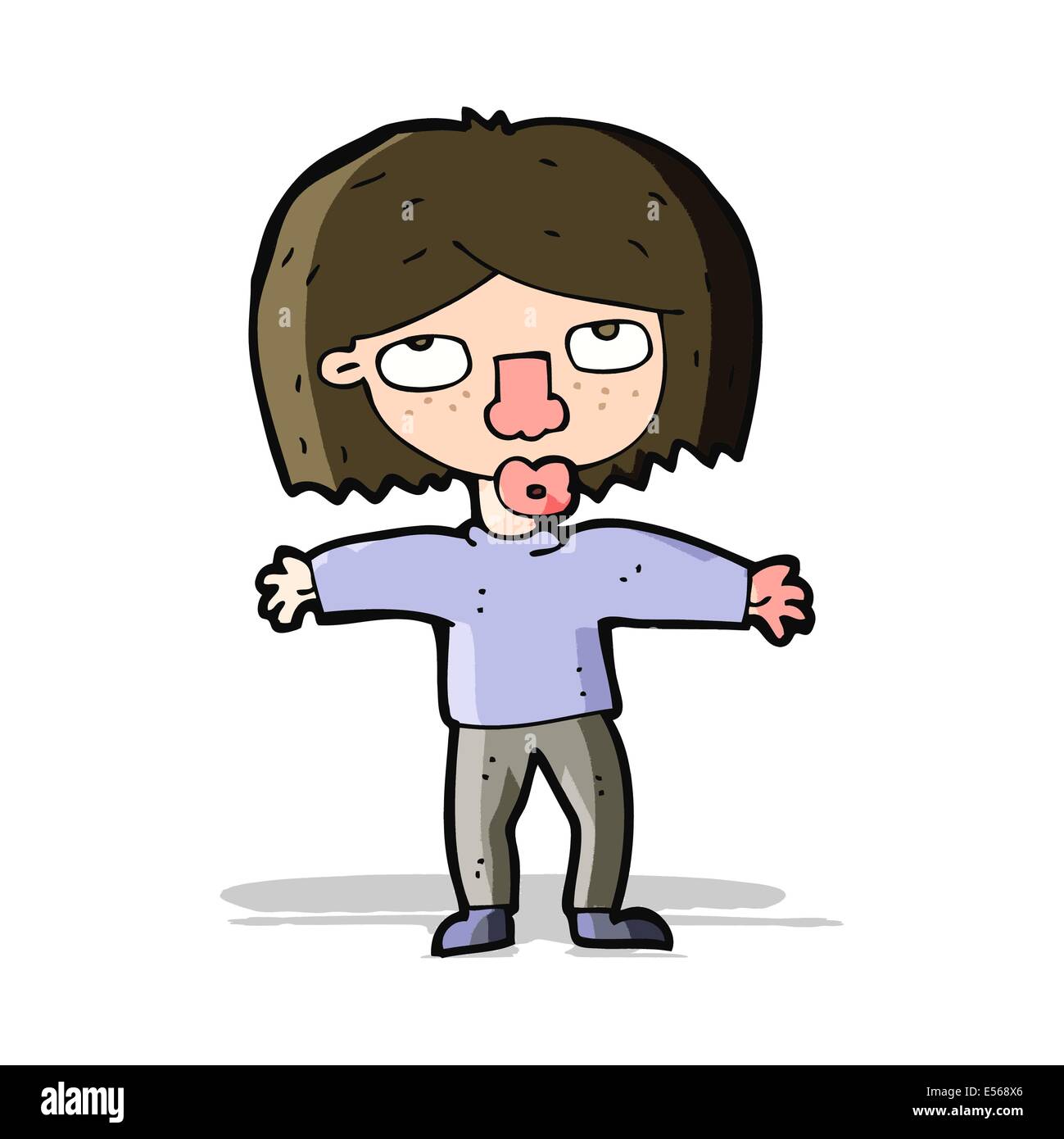 cartoon girl looking upwards Stock Vector Image & Art Alamy