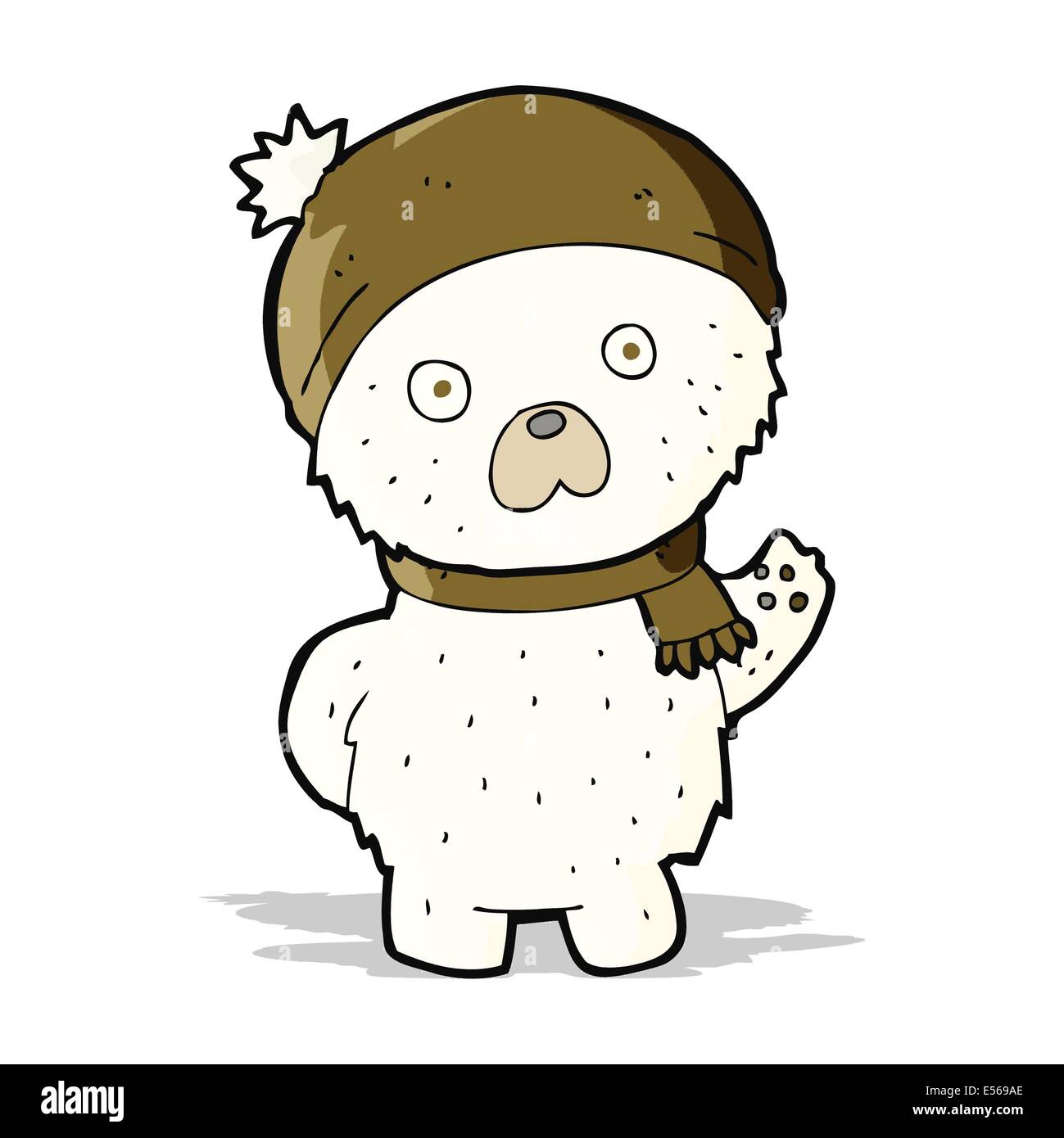 cartoon cute polar bear in winter hat and scarf Stock Vector Image ...