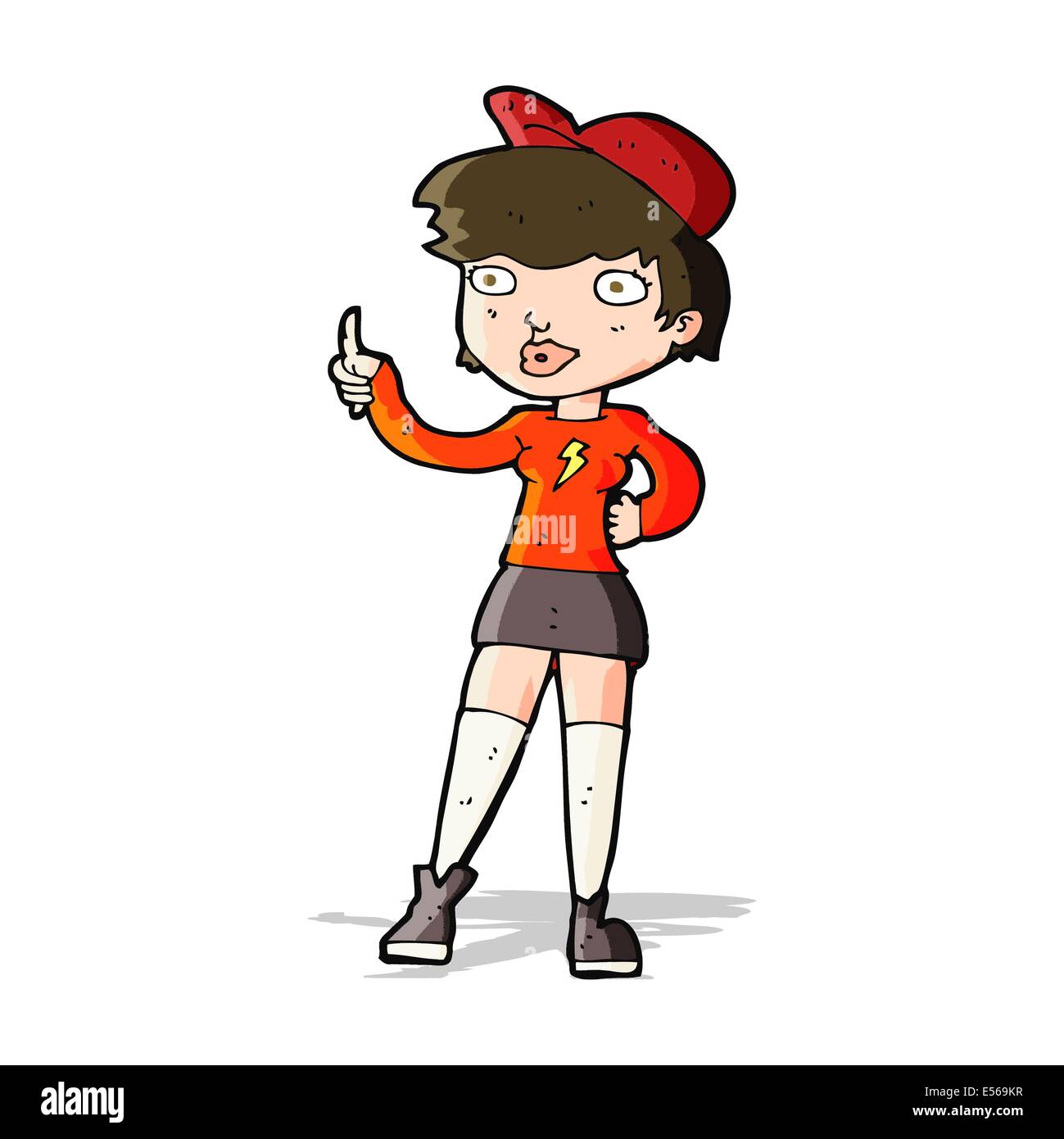 cartoon skater girl giving thumbs up symbol Stock Vector Image & Art ...