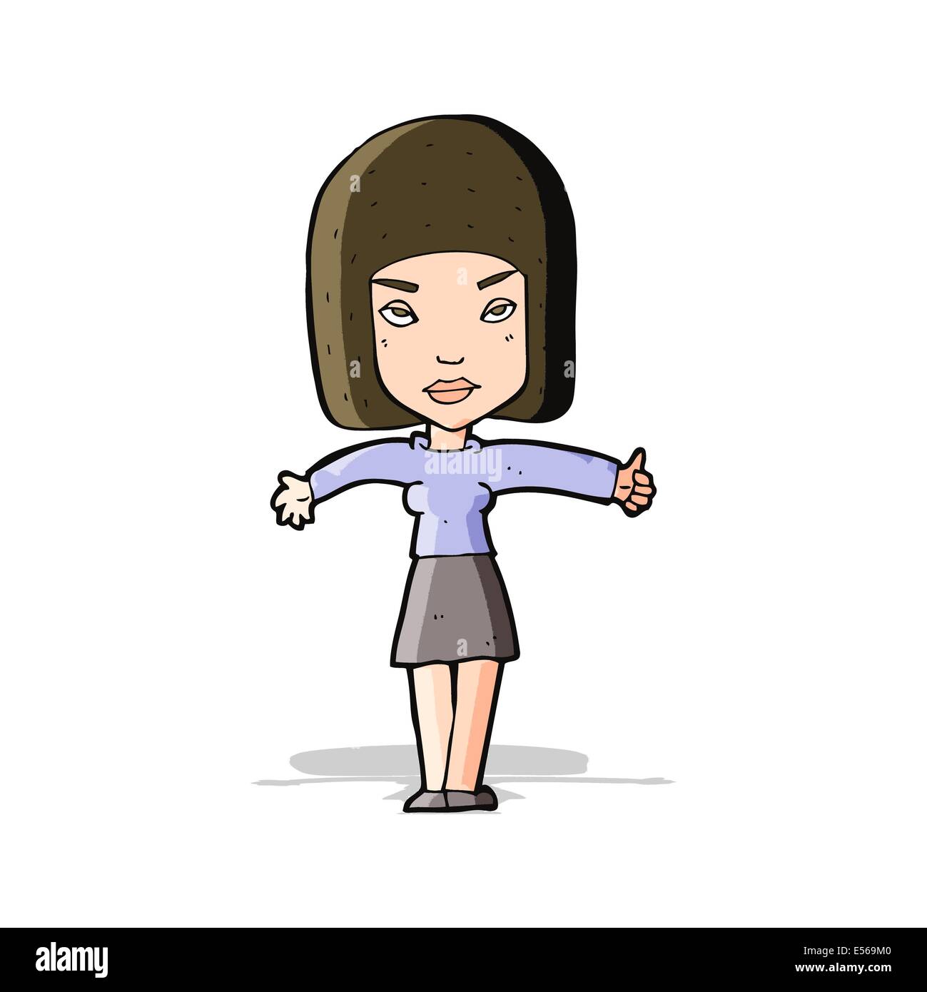 cartoon woman giving thumbs up symbol Stock Vector Image & Art - Alamy