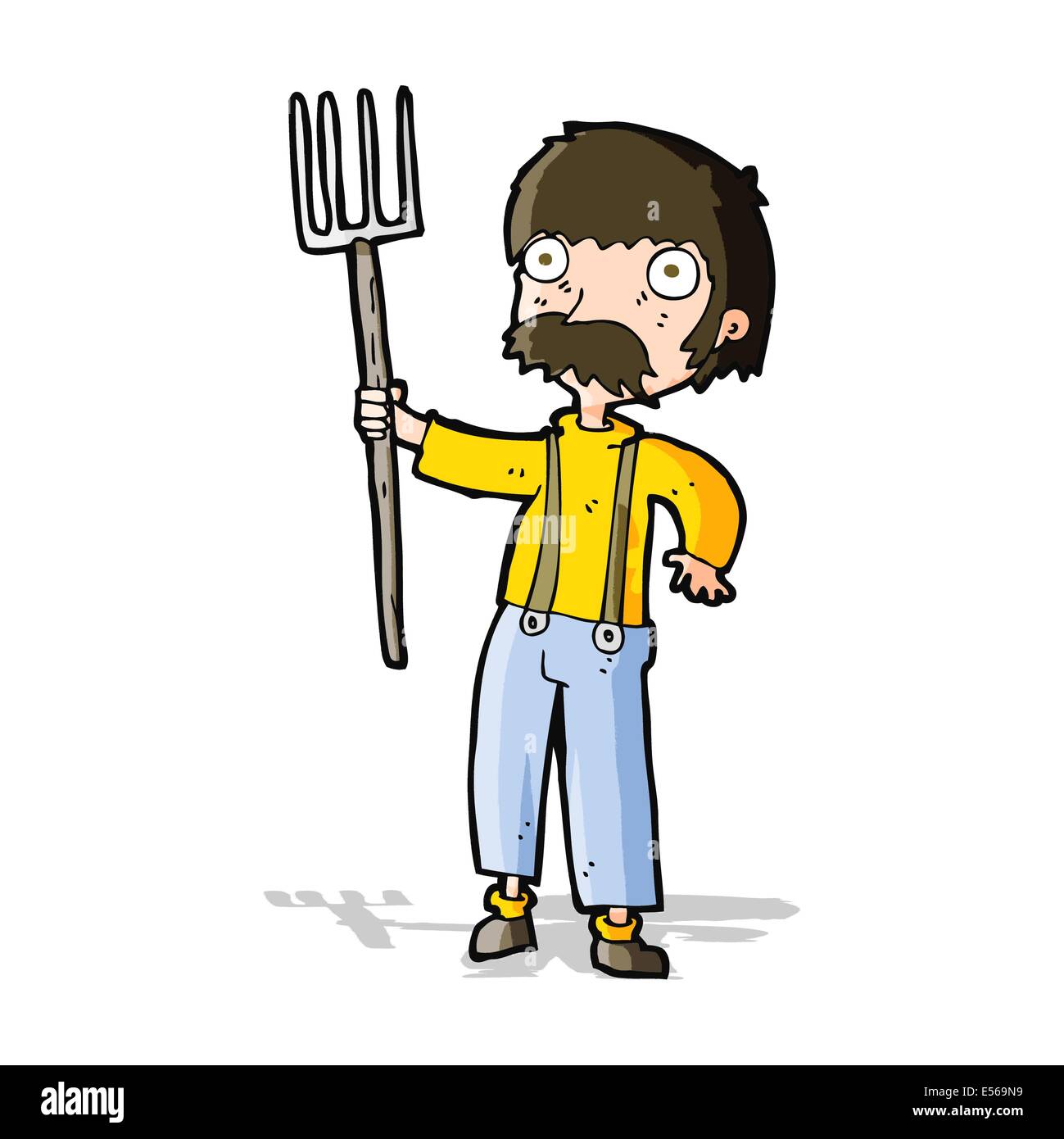 cartoon farmer with pitchfork Stock Vector Image & Art - Alamy