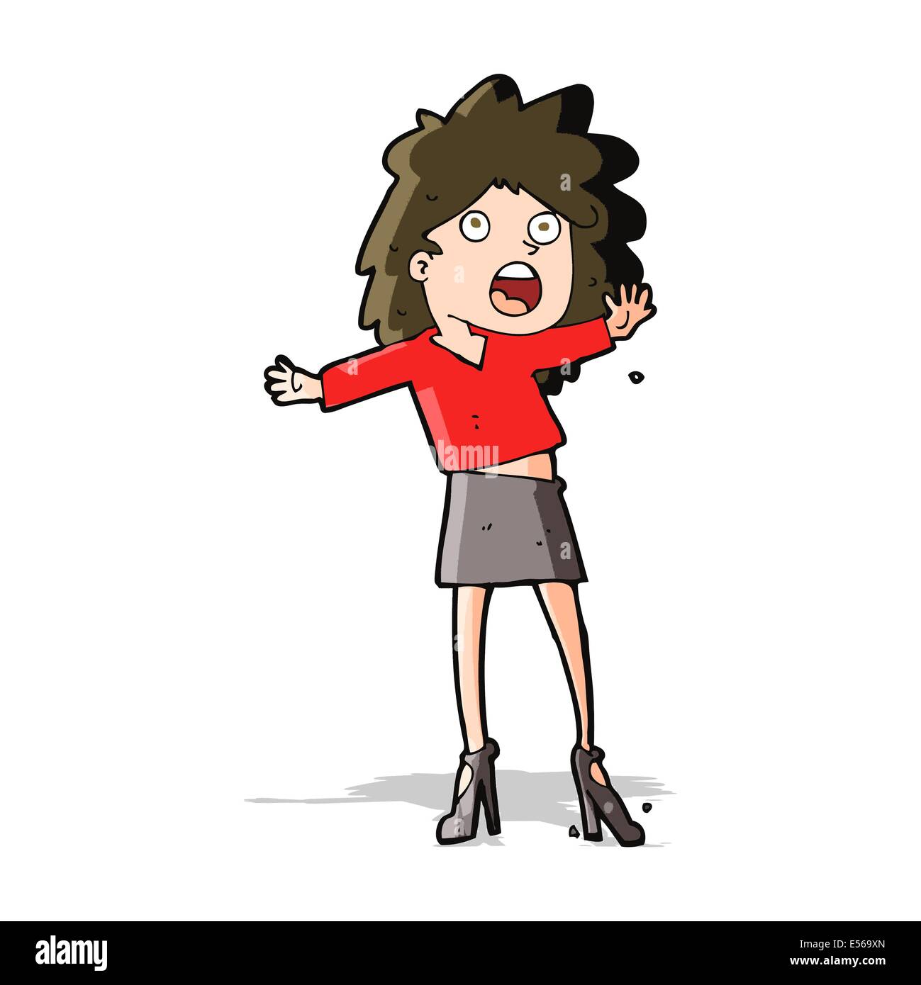 cartoon woman having trouble walking in heels Stock Vector Image & Art ...