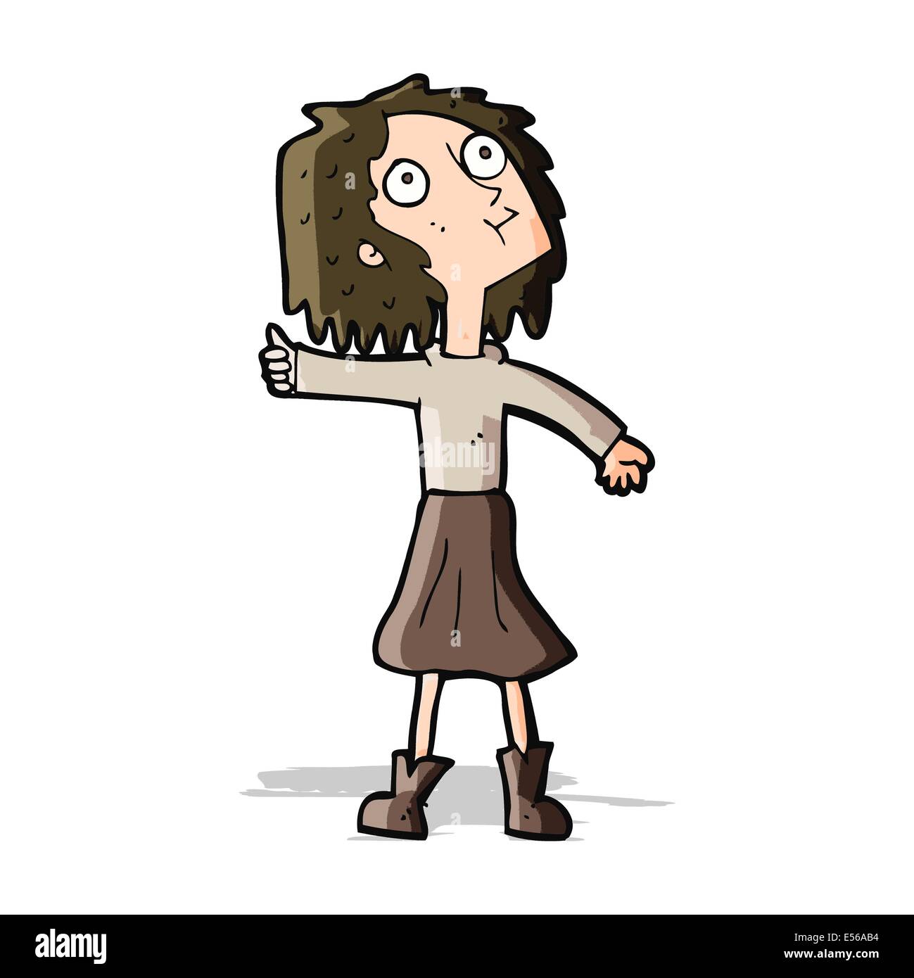 cartoon woman looking up to the sky Stock Vector Image & Art Alamy