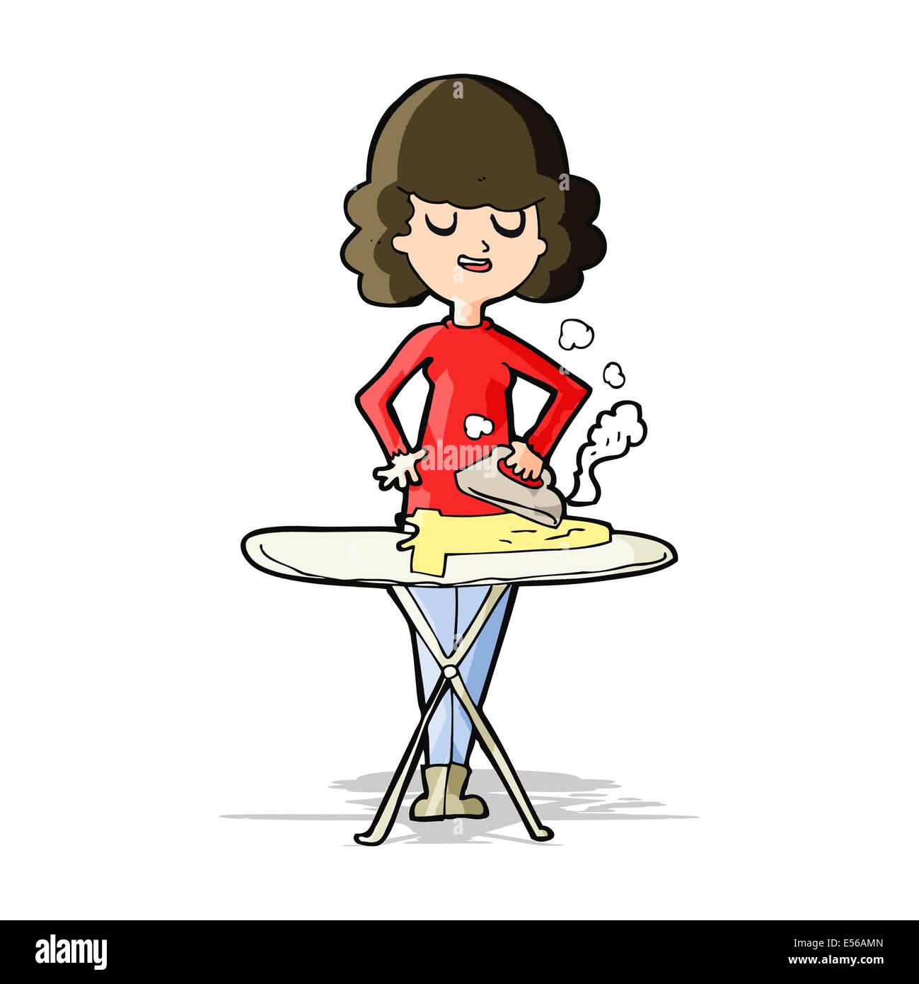 cartoon woman ironing Stock Vector Image & Art - Alamy
