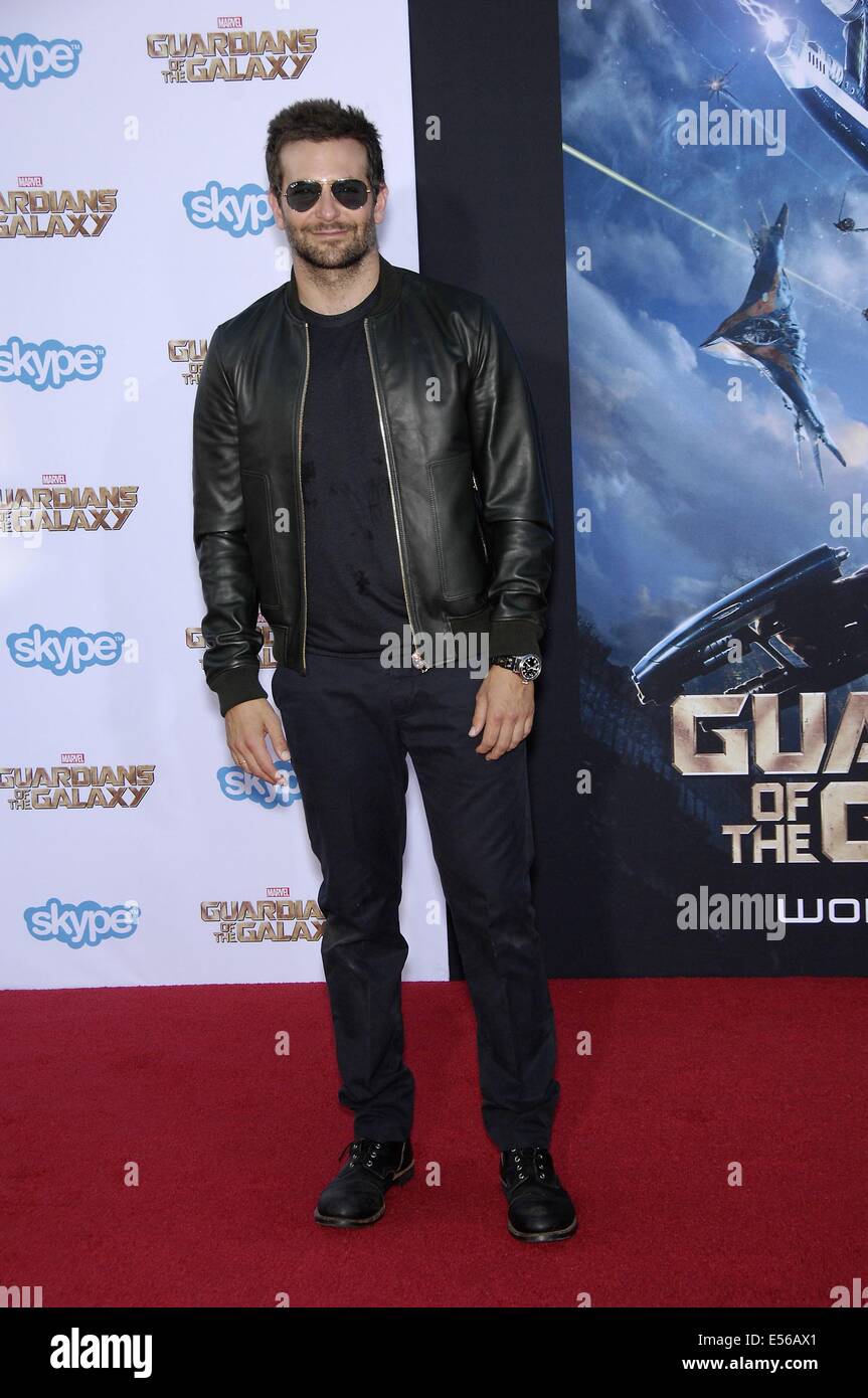 Los Angeles, CA, USA. 21st July, 2014. Bradley Cooper at arrivals for GUARDIANS OF THE GALAXY Premiere, El Capitan Theatre, Los Angeles, CA July 21, 2014. Credit:  Michael Germana/Everett Collection/Alamy Live News Stock Photo