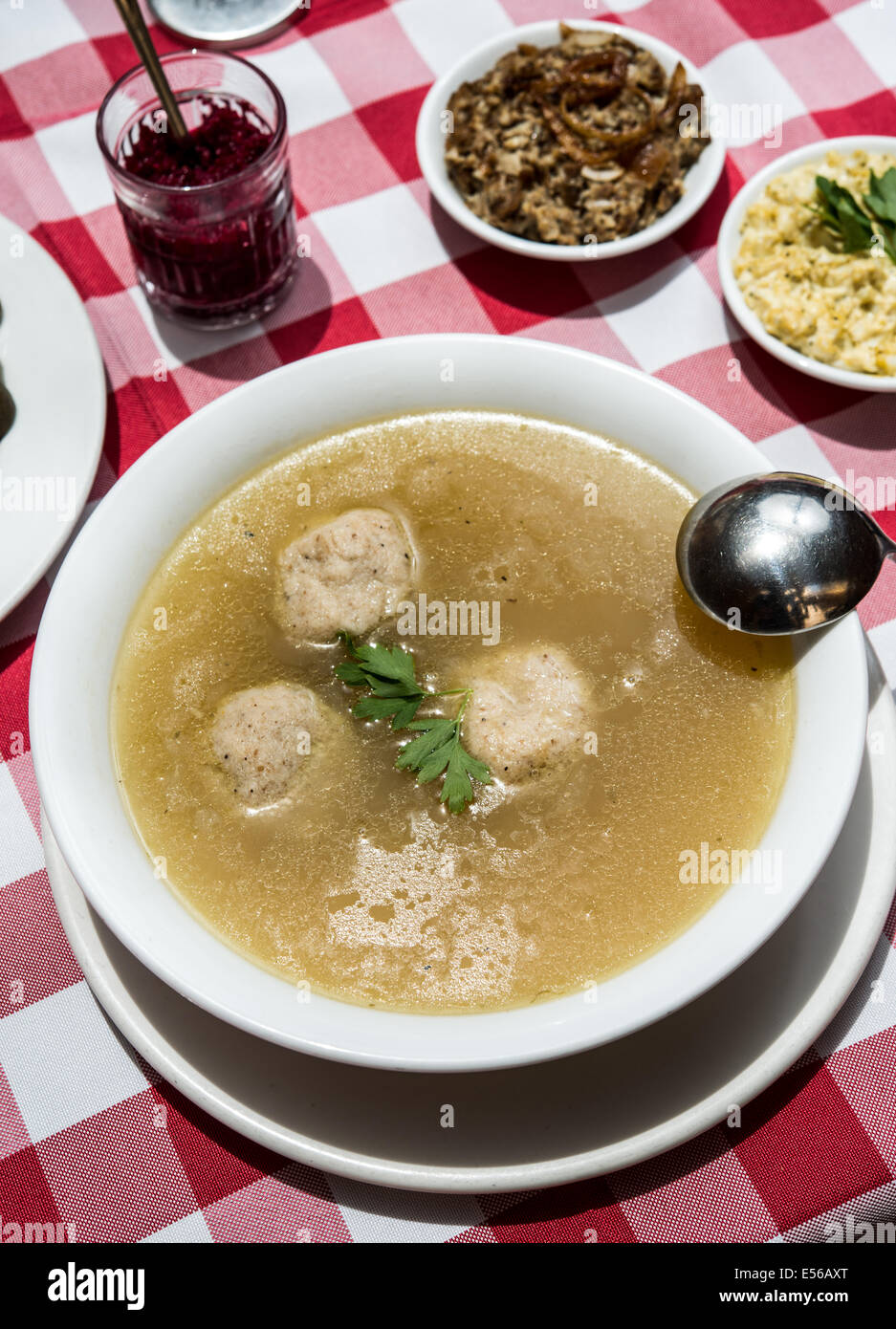 Jewish Chicken Soup with Matzo Balls Stock Photo - Alamy