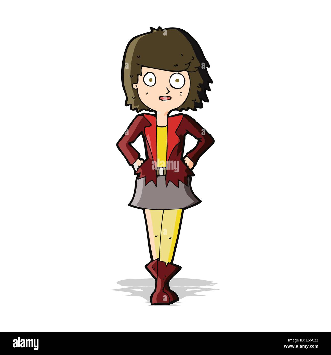 cartoon girl in jacket Stock Vector Image & Art Alamy