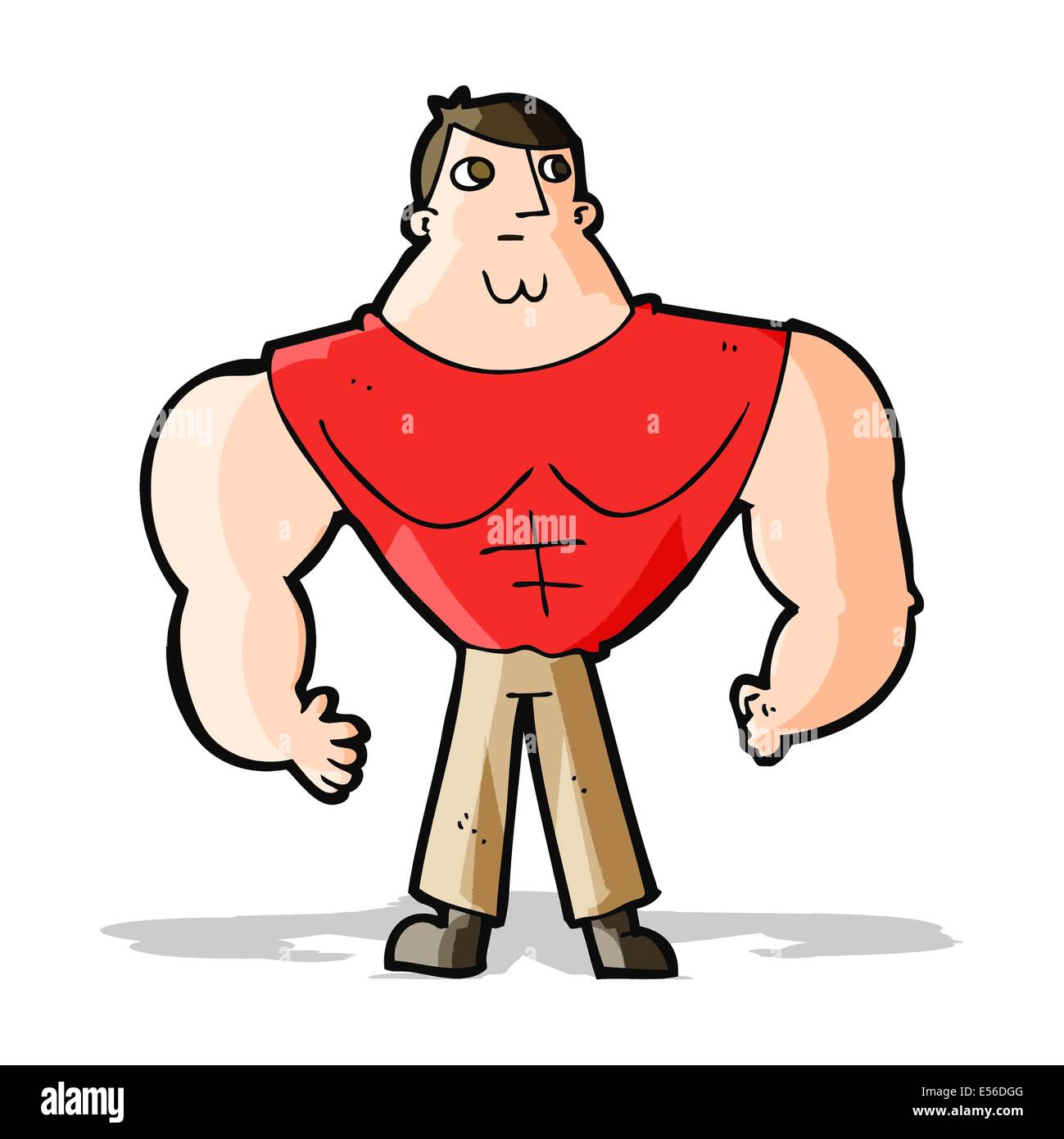 strong man body cartoon