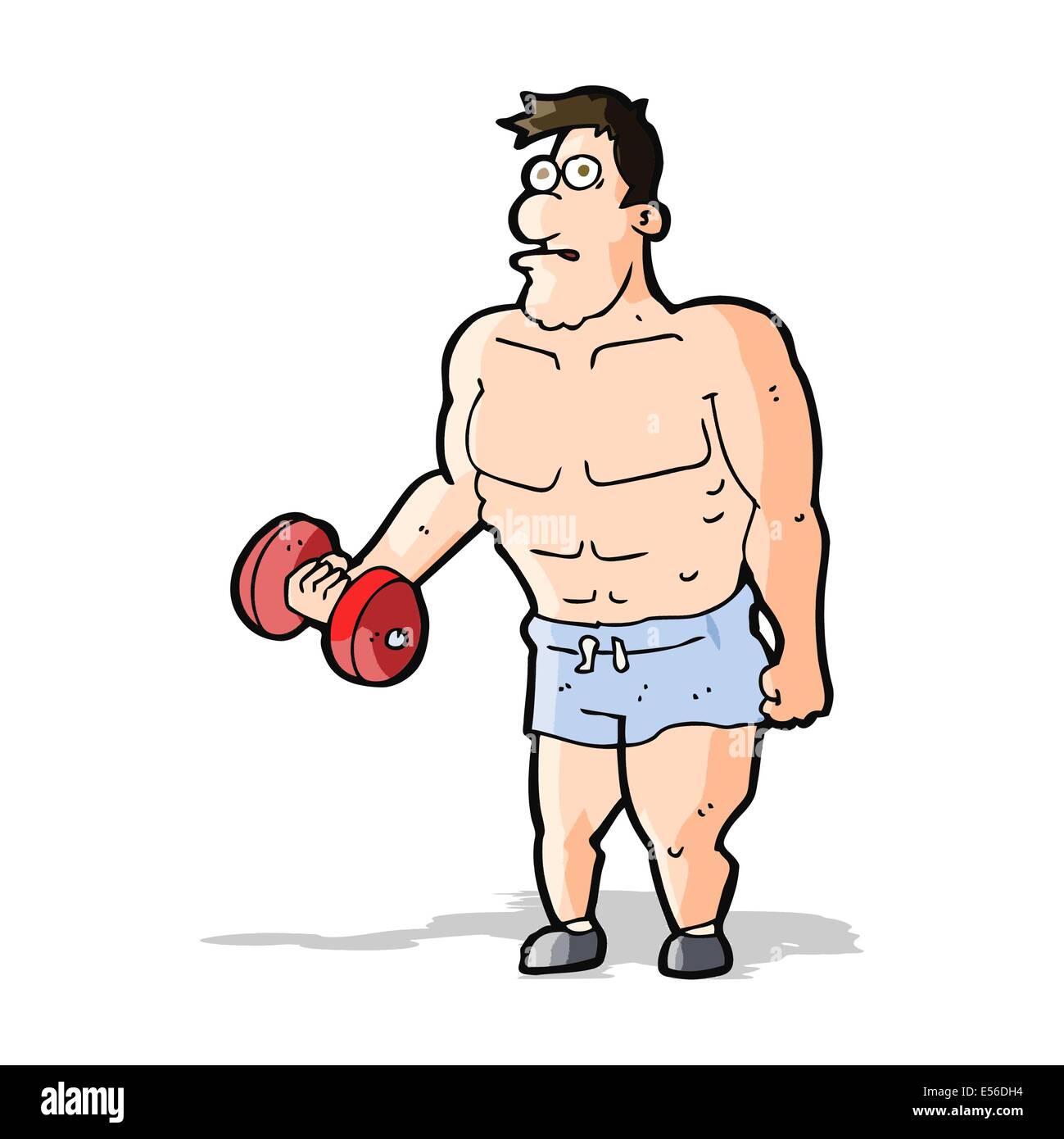 cartoon-man-lifting-weights-stock-vector-image-art-alamy