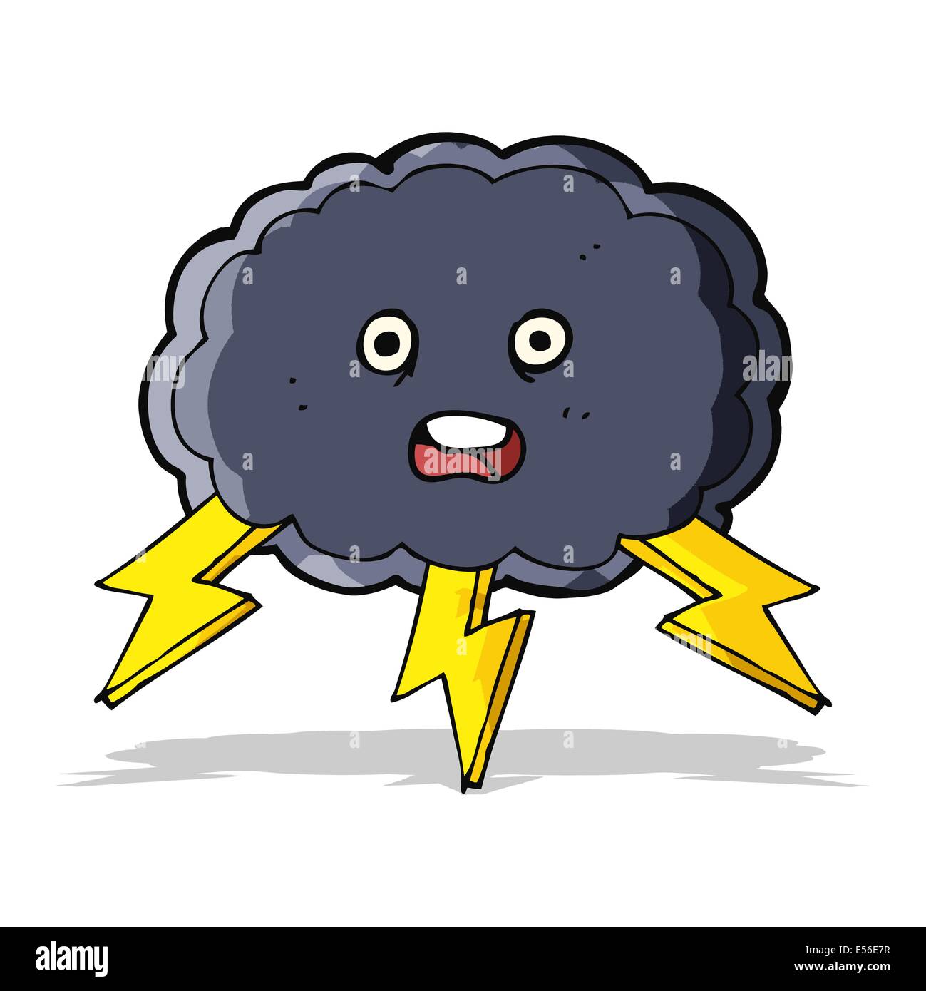cartoon cloud and lightning bolt symbol Stock Vector Image & Art - Alamy