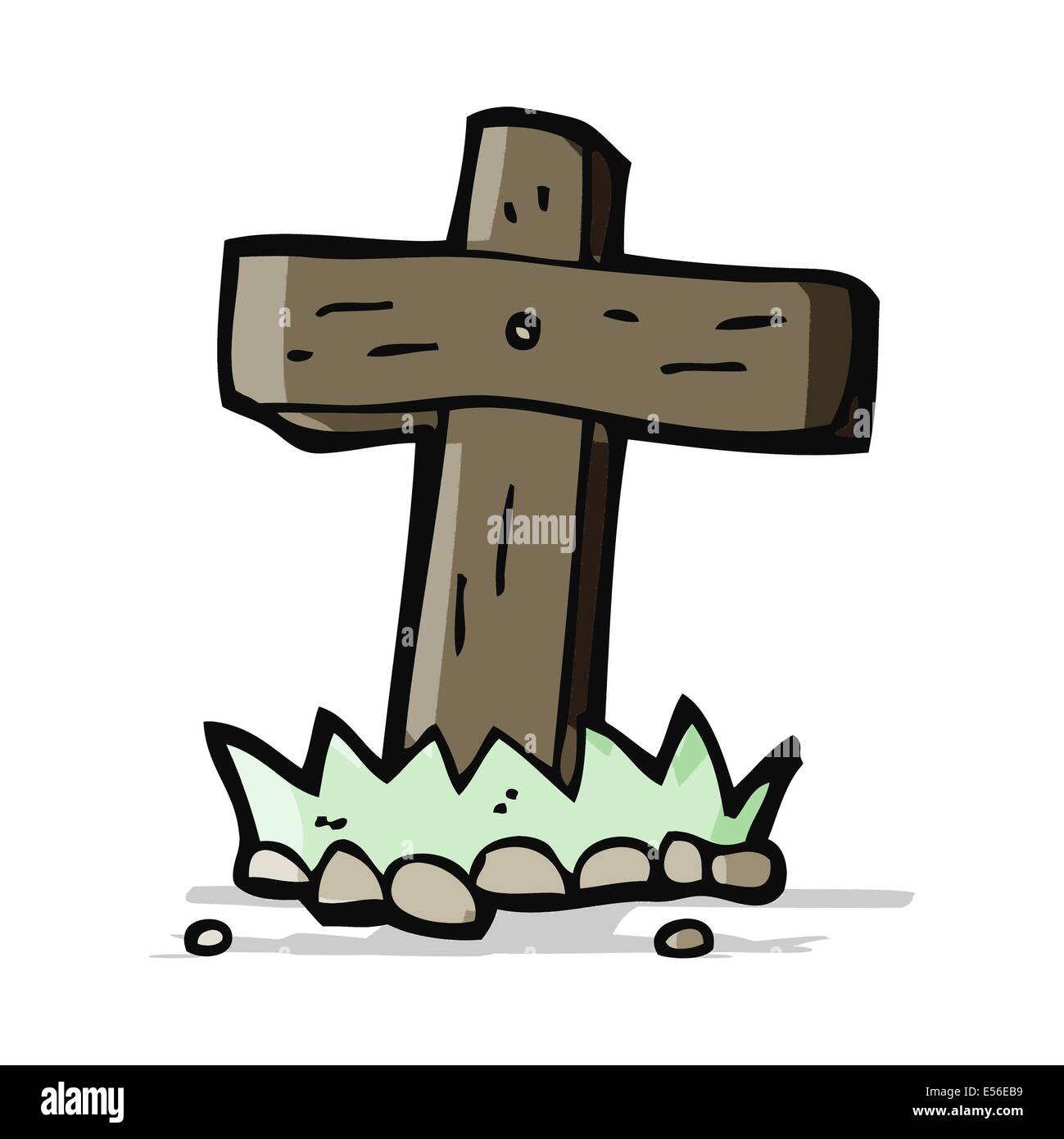cartoon wooden cross grave Stock Vector Image & Art - Alamy