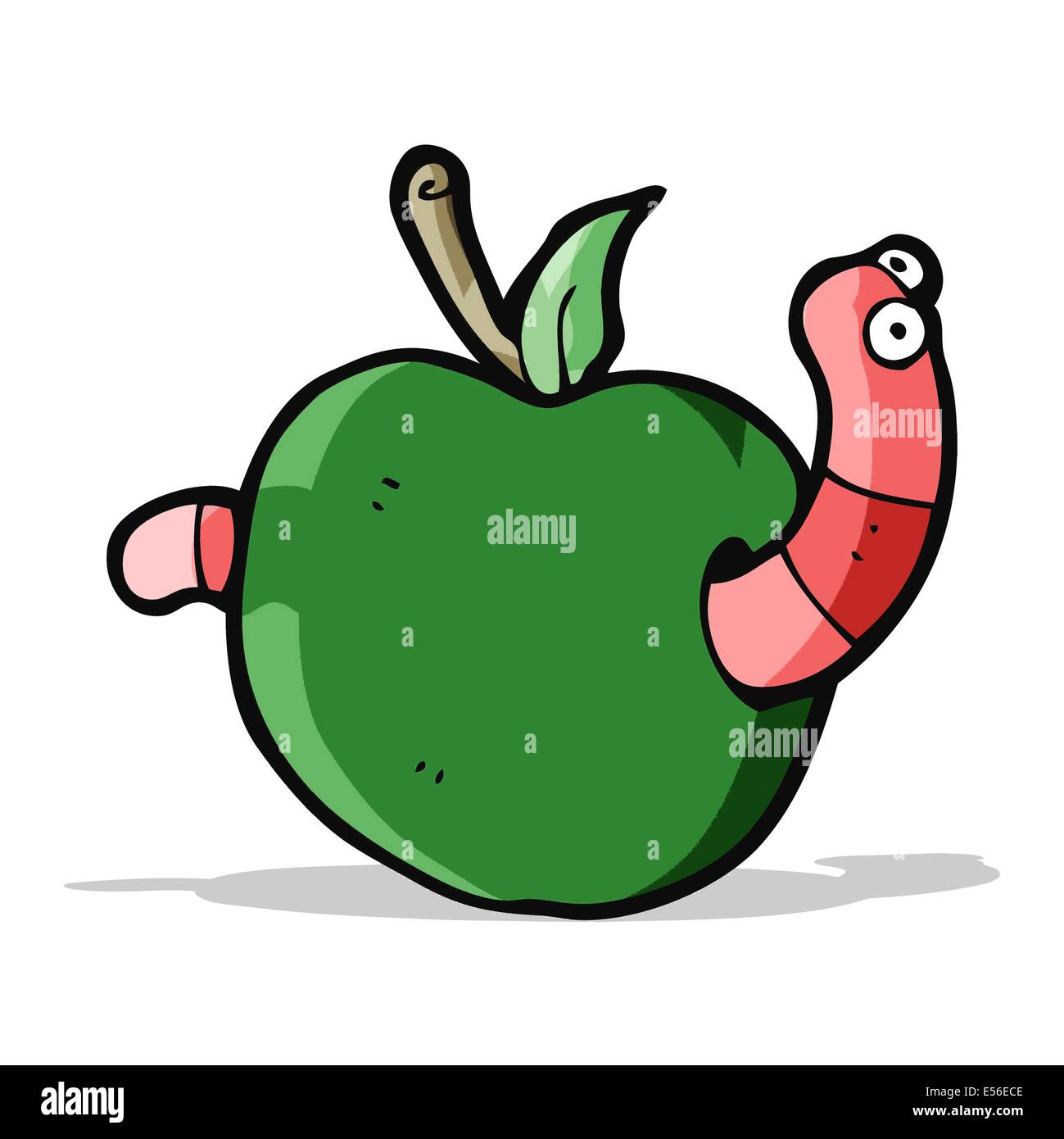 cartoon worm in apple Stock Vector Image & Art - Alamy