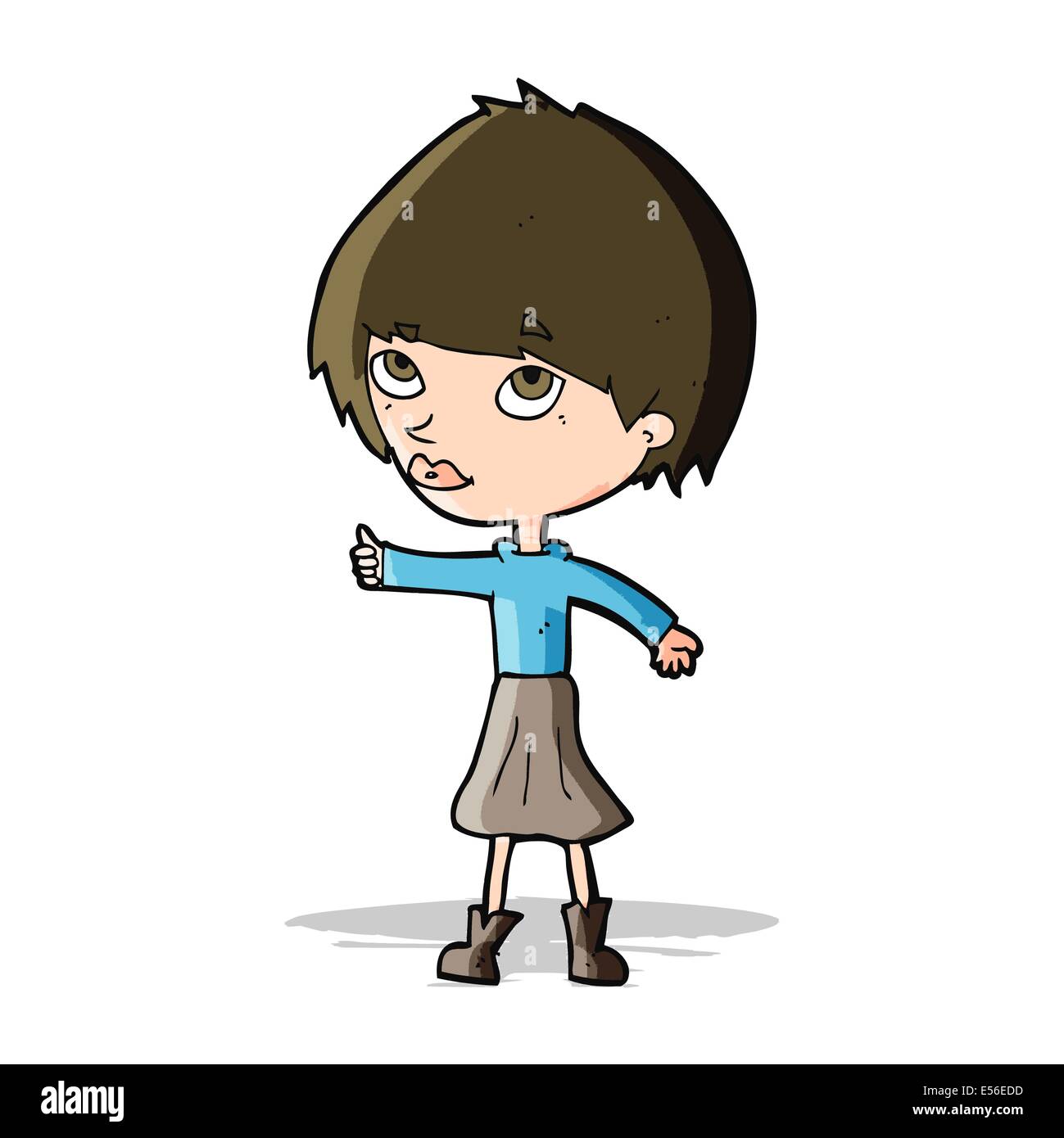 cartoon woman giving thumbs up symbol Stock Vector Image & Art - Alamy