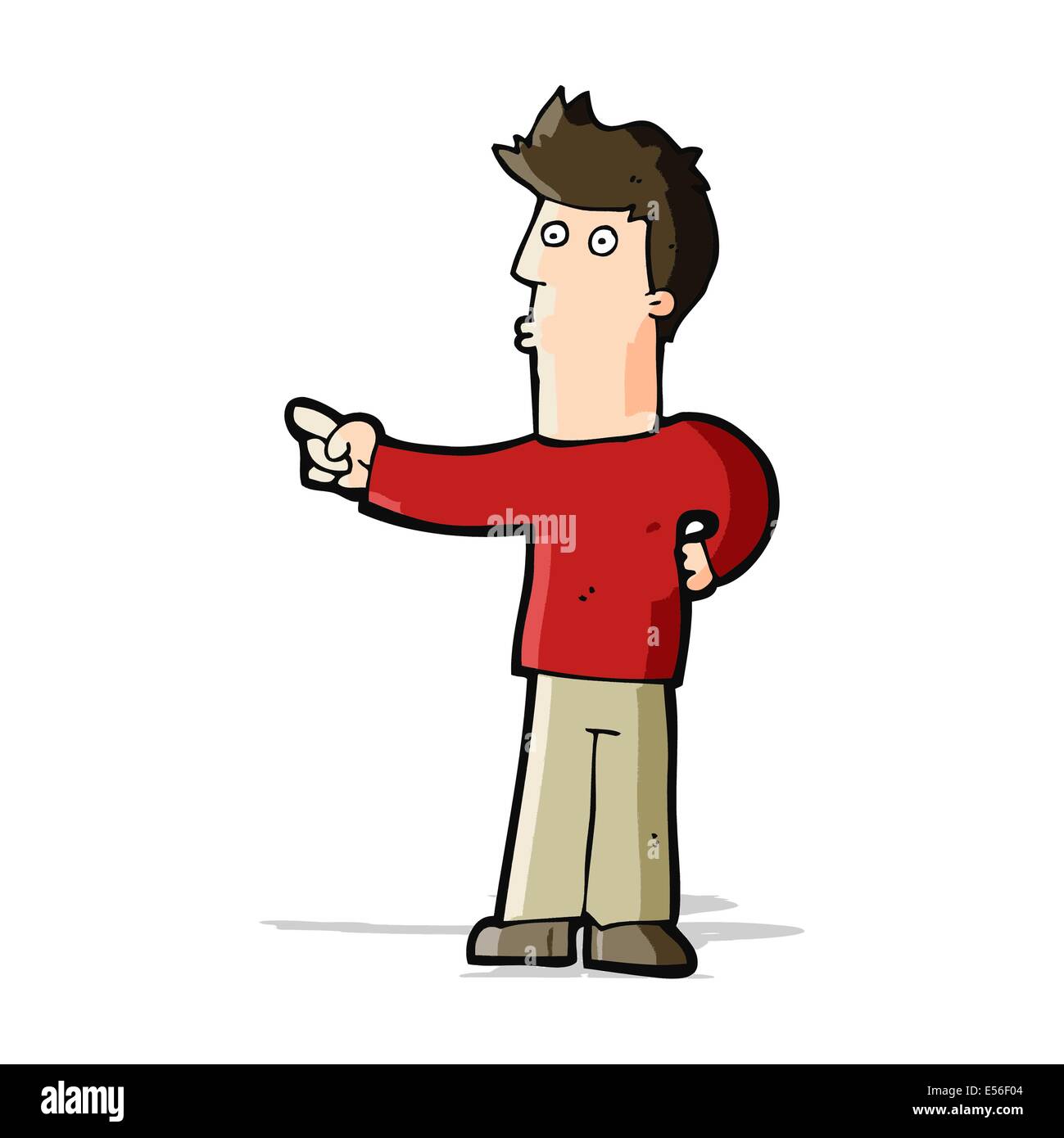 cartoon curious man pointing Stock Vector Image & Art - Alamy