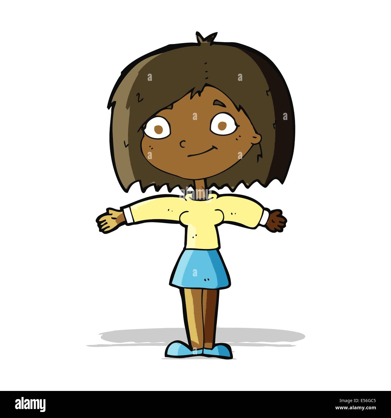 cartoon happy girl Stock Vector Image & Art - Alamy