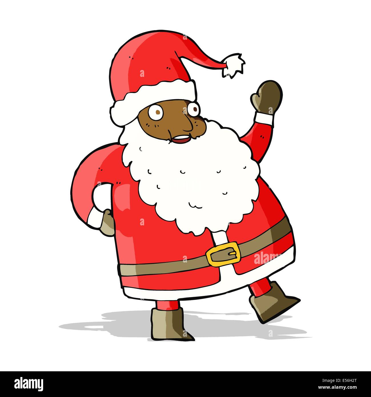 Funny Waving Santa Claus Cartoon Stock Vector Image And Art Alamy