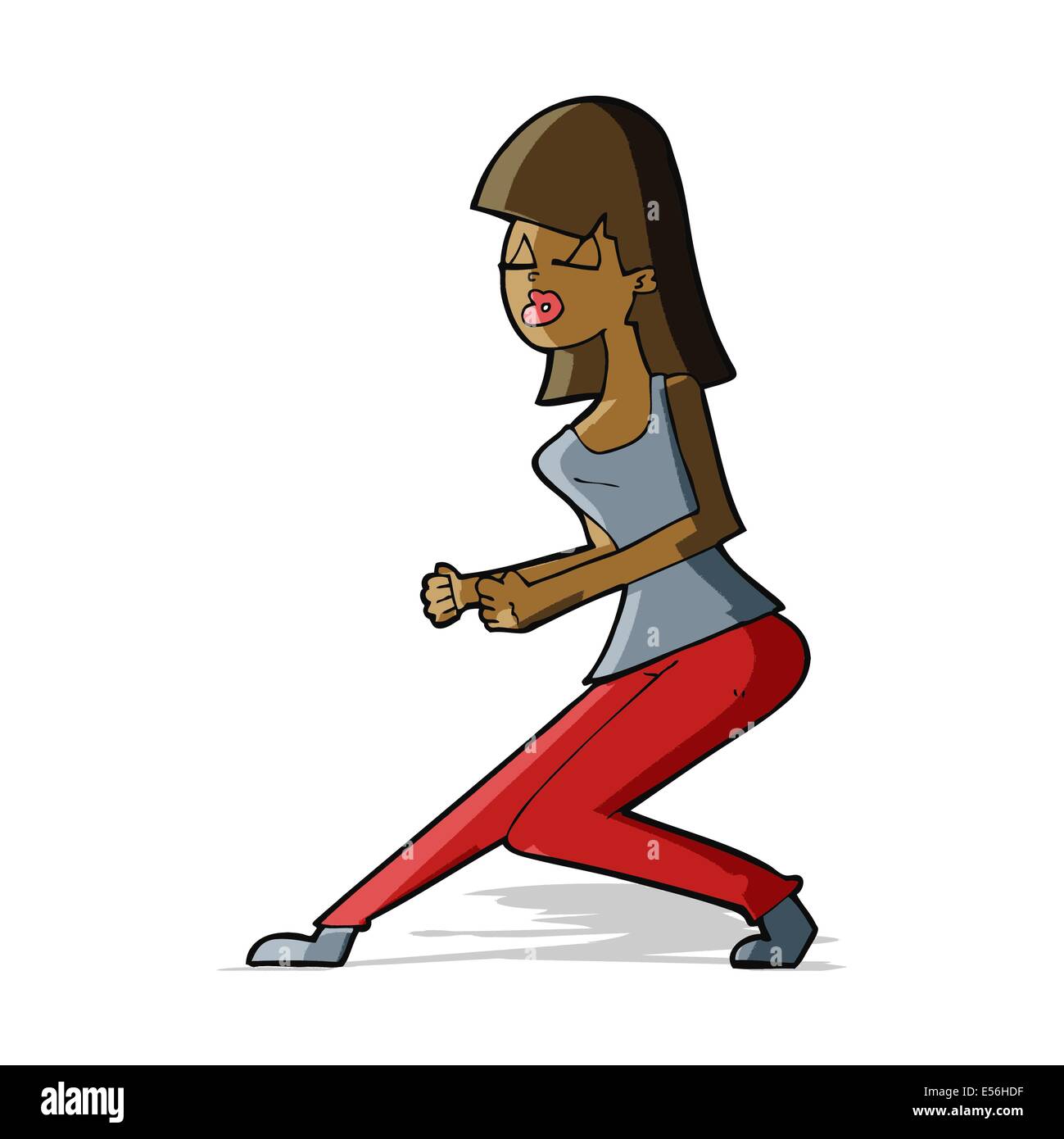 cartoon crazy dancing girl Stock Vector Image & Art Alamy