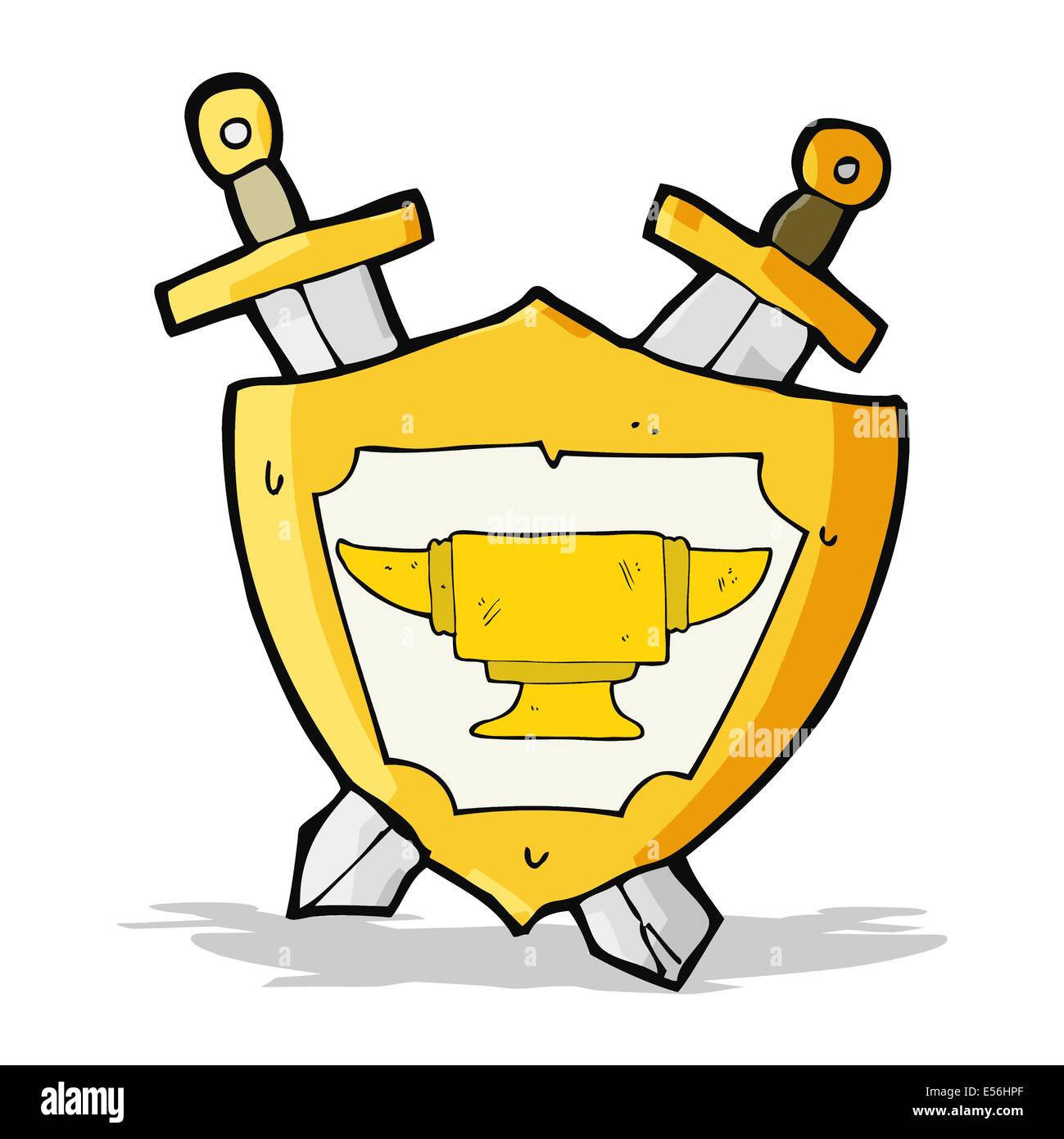 cartoon blacksmith anvil heraldry symbol Stock Vector