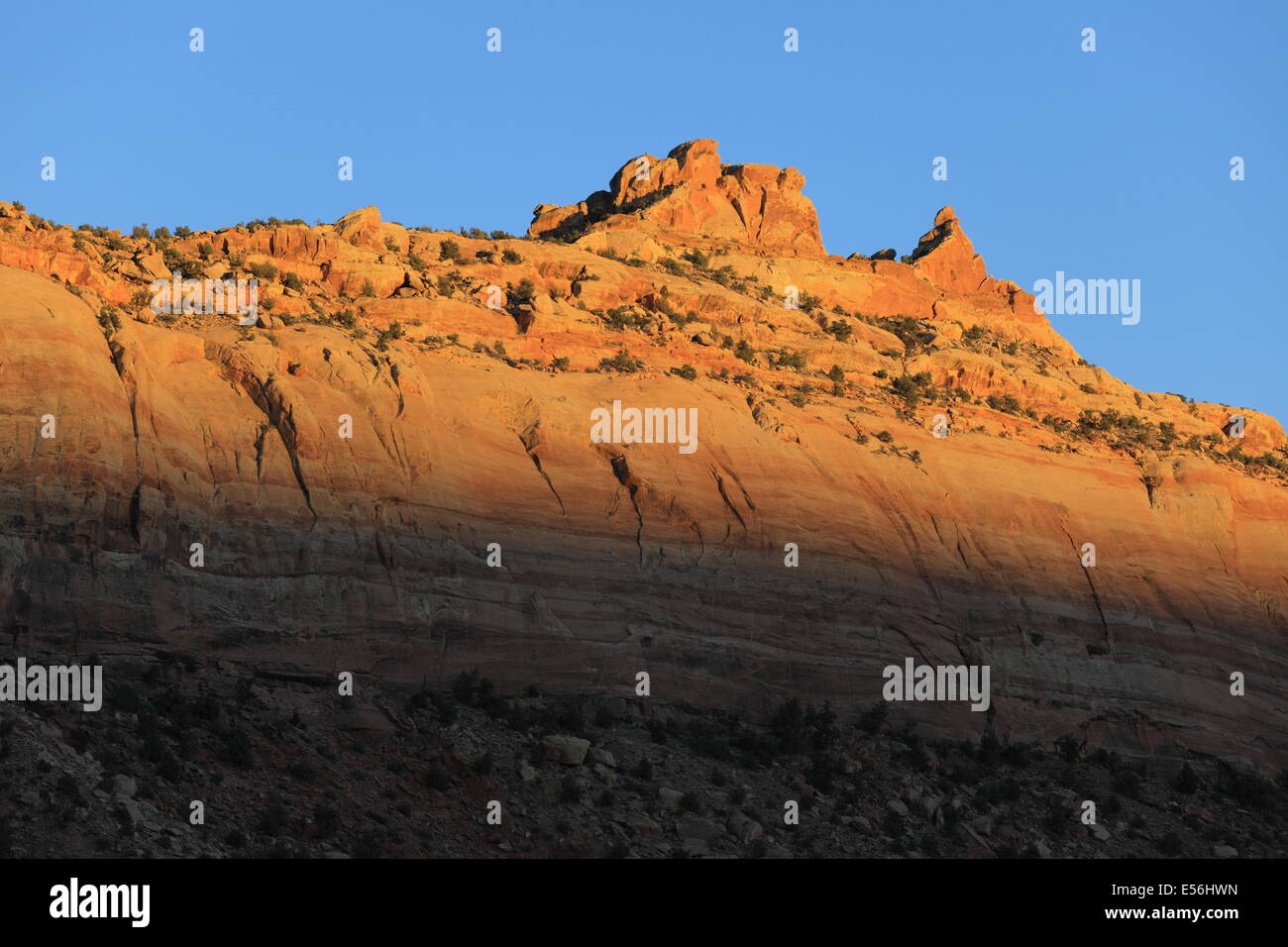 Comb Ridge at Sunset - Southeast Utah - USA - Along Utah State Route 95 Stock Photo