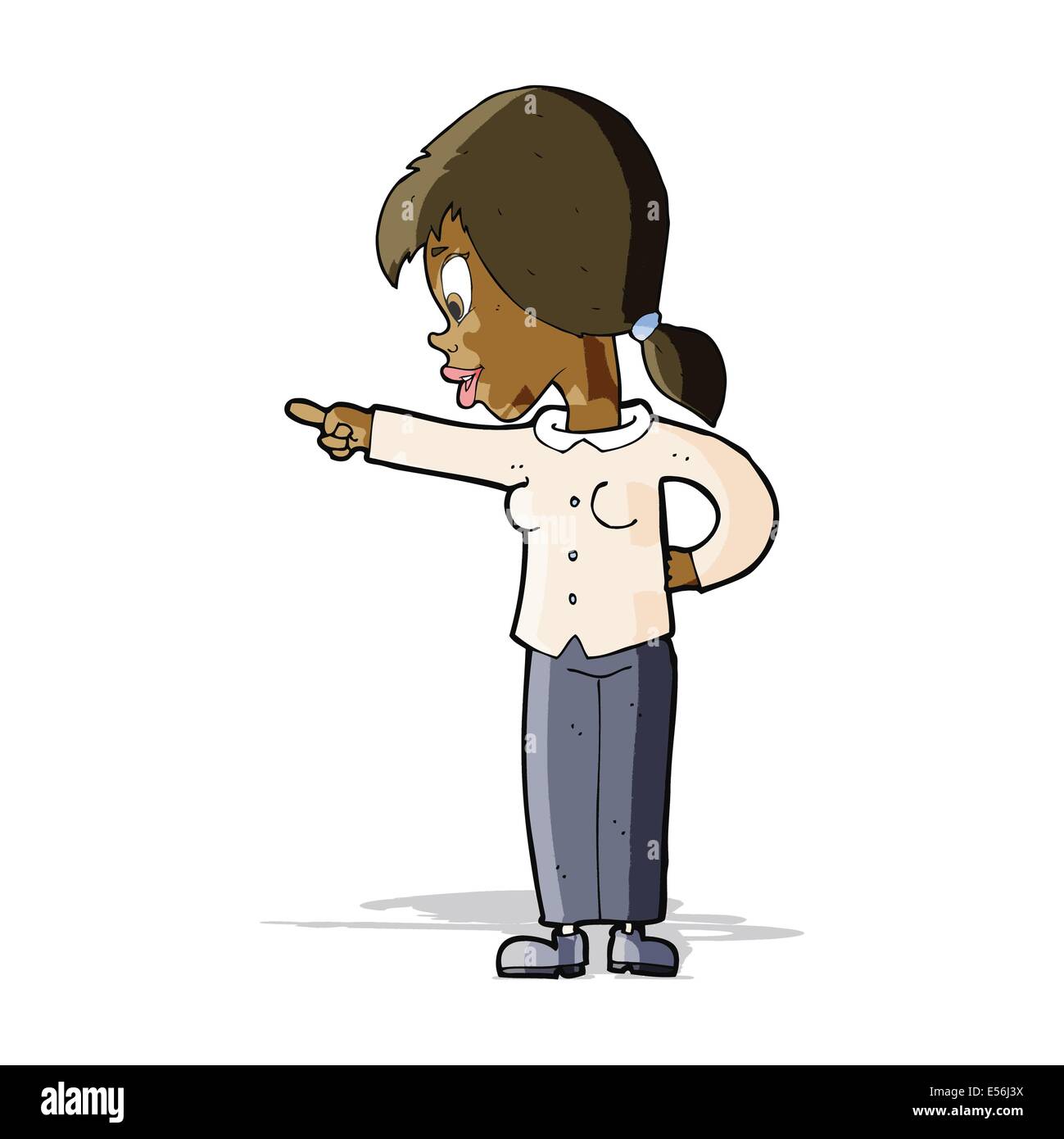 cartoon enthusiastic woman pointing Stock Vector Image \u0026 Art - Alamy, image size:1299x1390