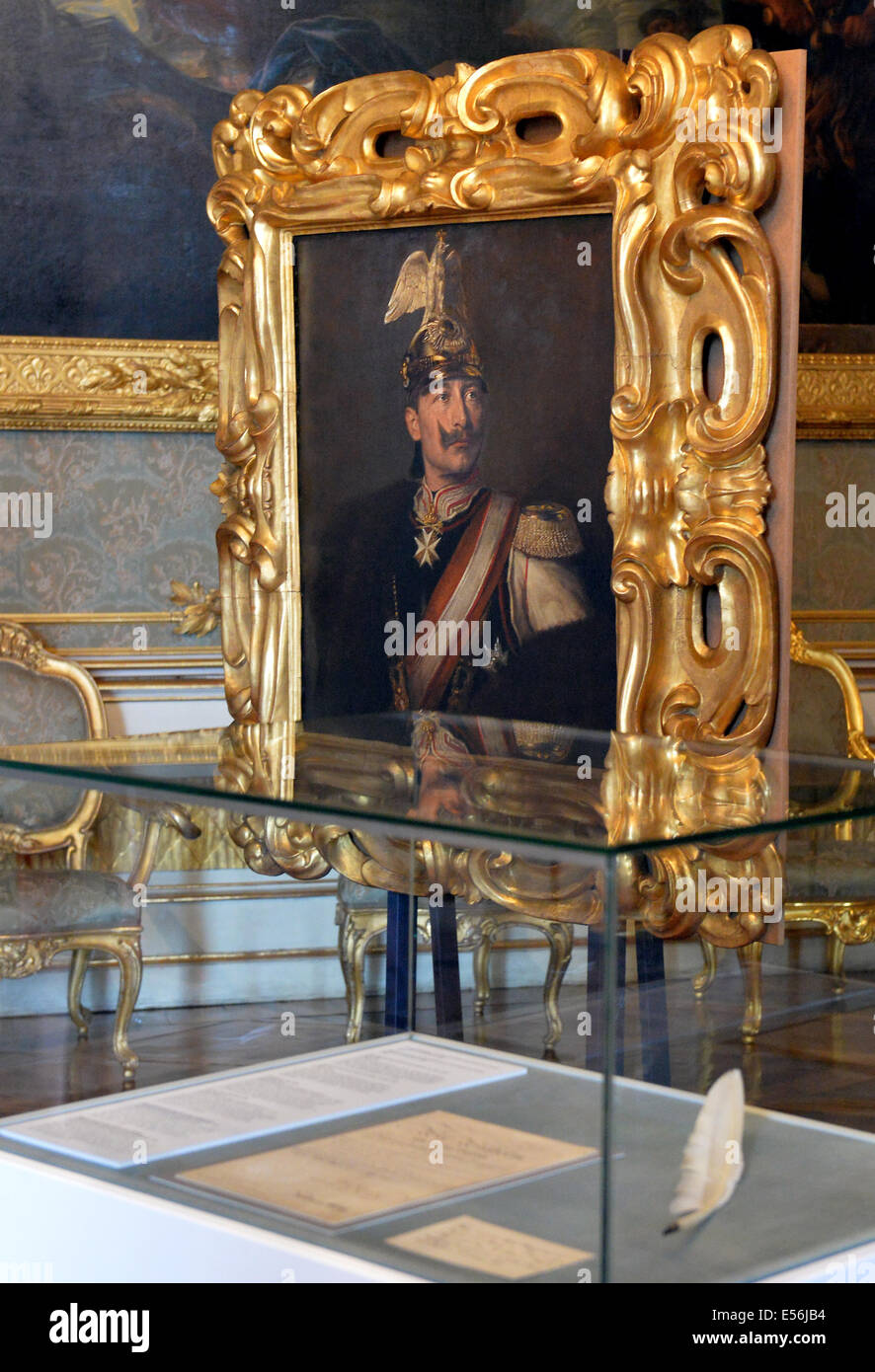 Potsdam, Germany. 22nd July, 2014. The quill used by Kaiser Wilhelm II