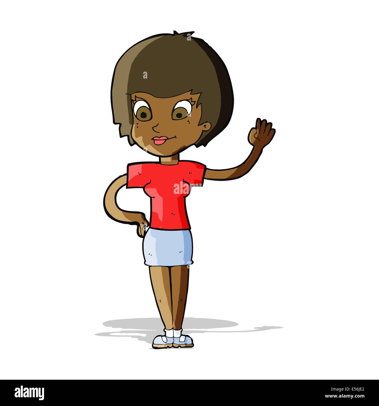 cartoon woman waving Stock Vector Image & Art - Alamy