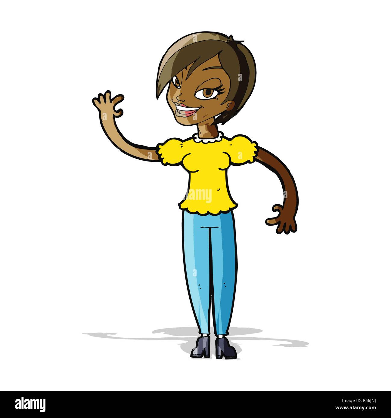 cartoon woman waving Stock Vector Image & Art - Alamy