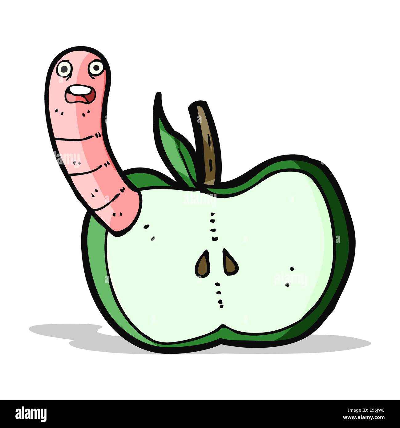 cartoon apple with worm Stock Vector Image & Art Alamy