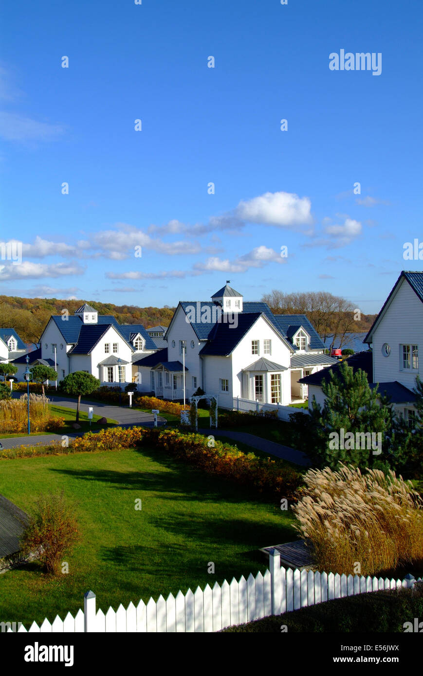 Nice Holiday homes at the Schwielowsee Resort - Germany Brandenburg Stock Photo