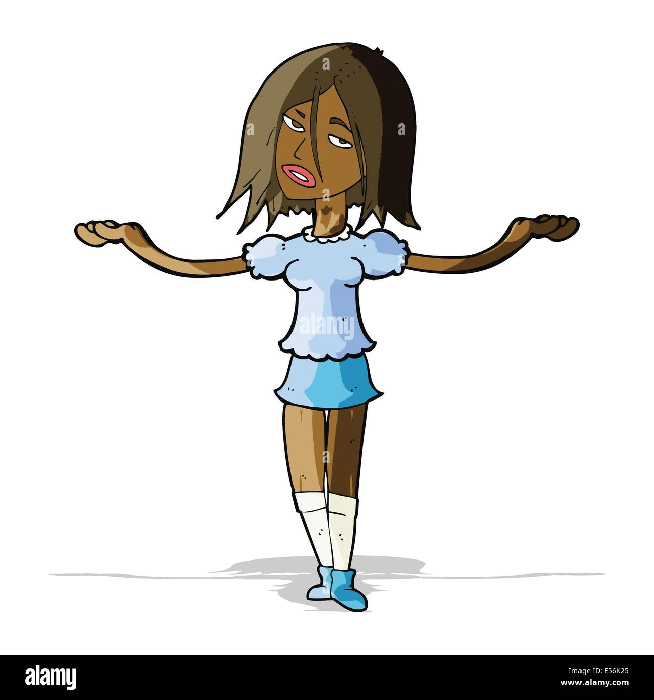 cartoon woman shrugging shoulders Stock Vector Image & Art - Alamy