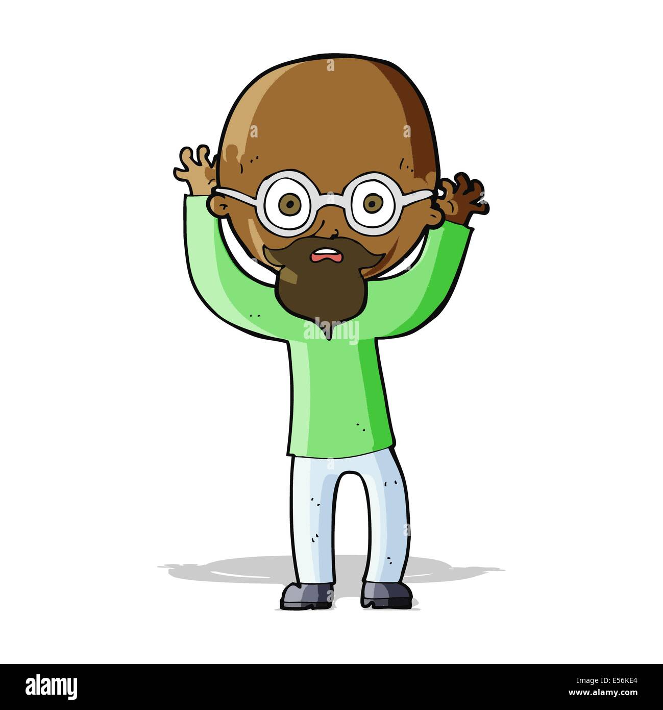 cartoon stressed bald man Stock Vector Image & Art - Alamy