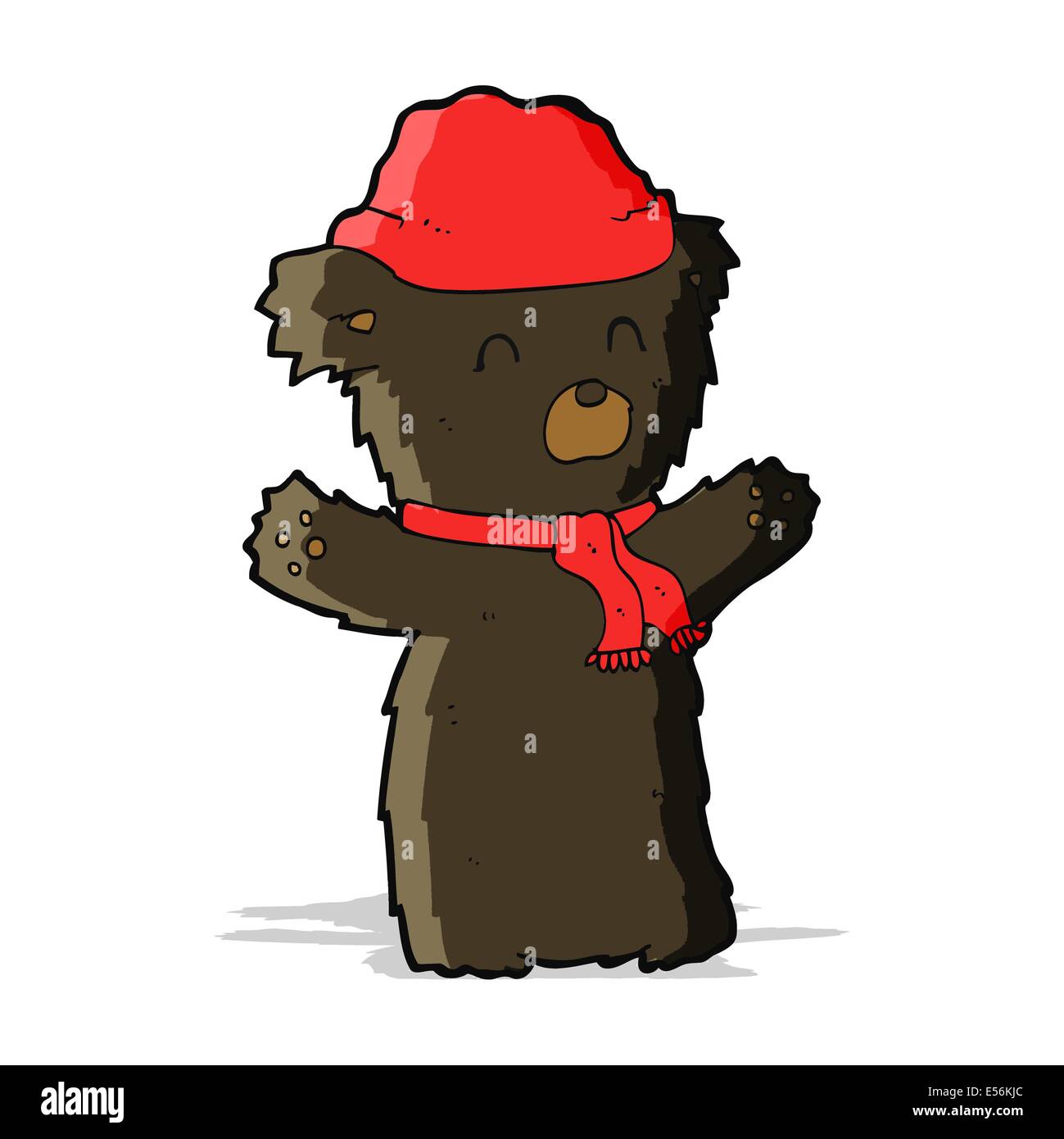 cartoon cute black bear in hat and scarf Stock Vector Image & Art - Alamy