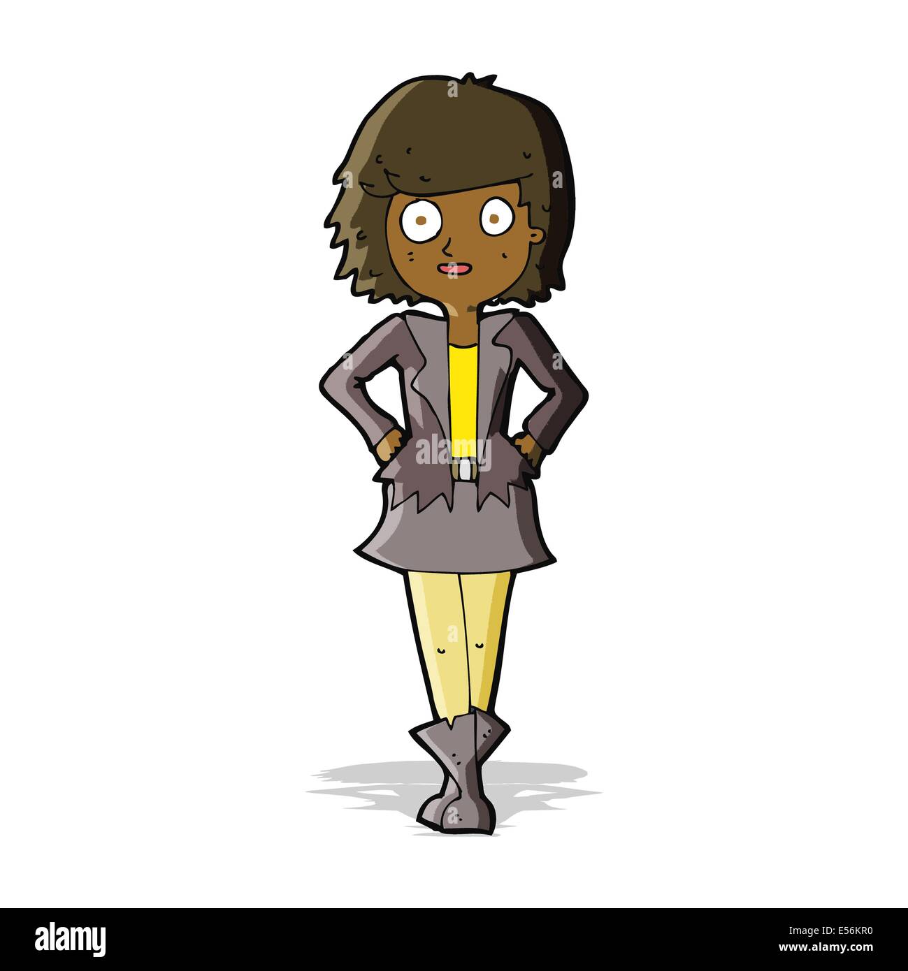 cartoon girl in jacket Stock Vector Image & Art Alamy