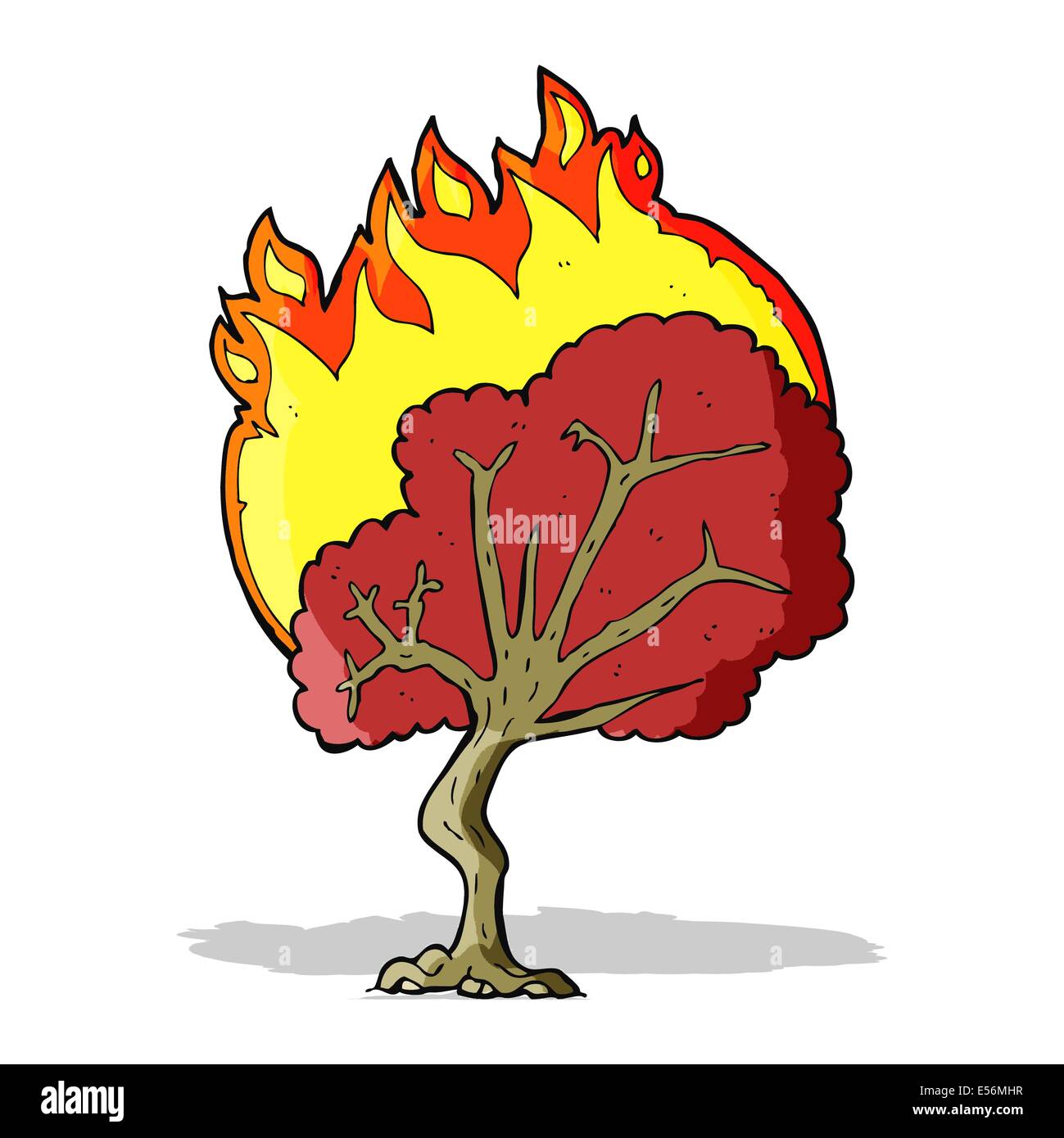 Cartoon burning tree Stock Vector Images Alamy