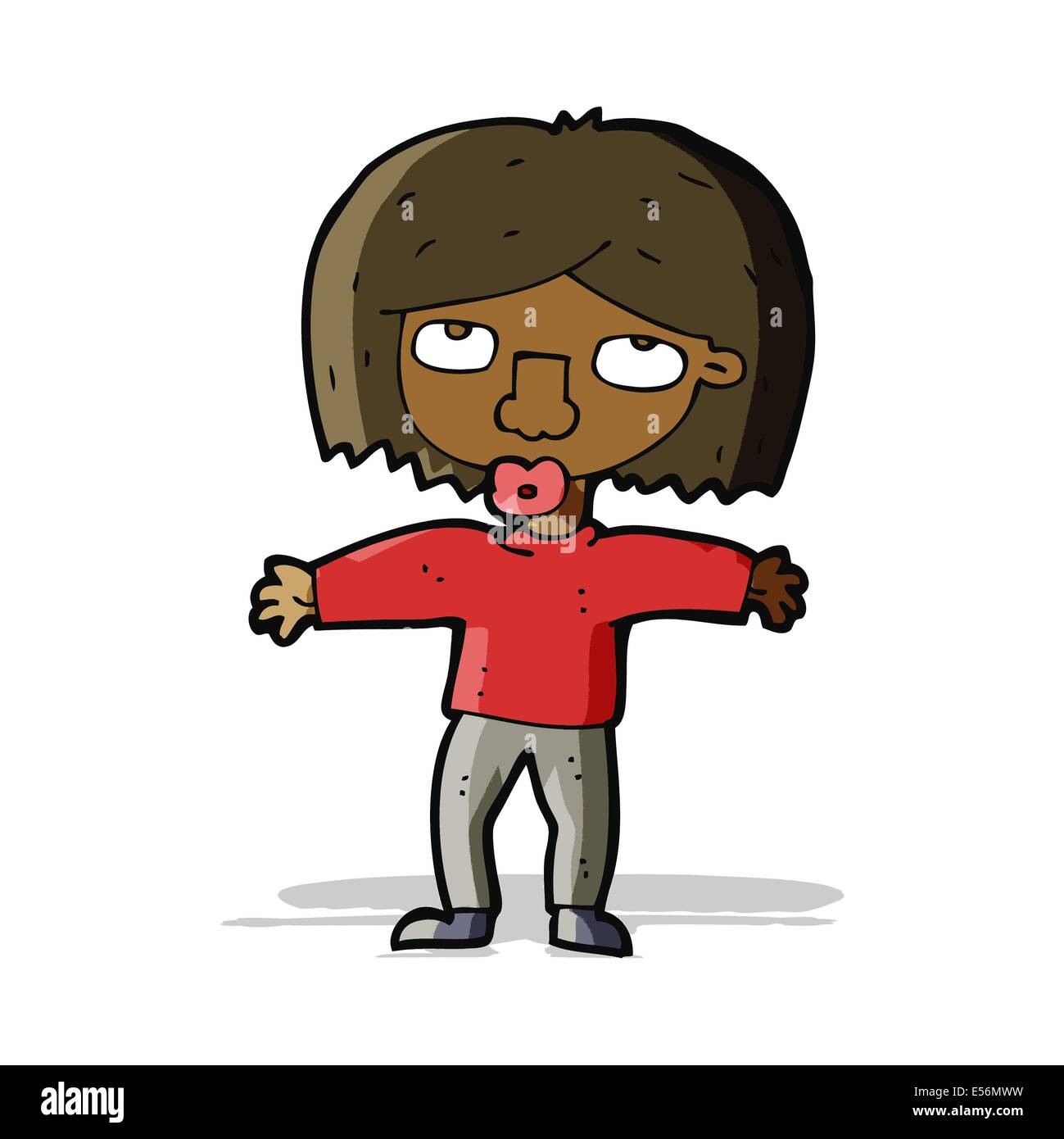 cartoon girl looking upwards Stock Vector Image & Art Alamy