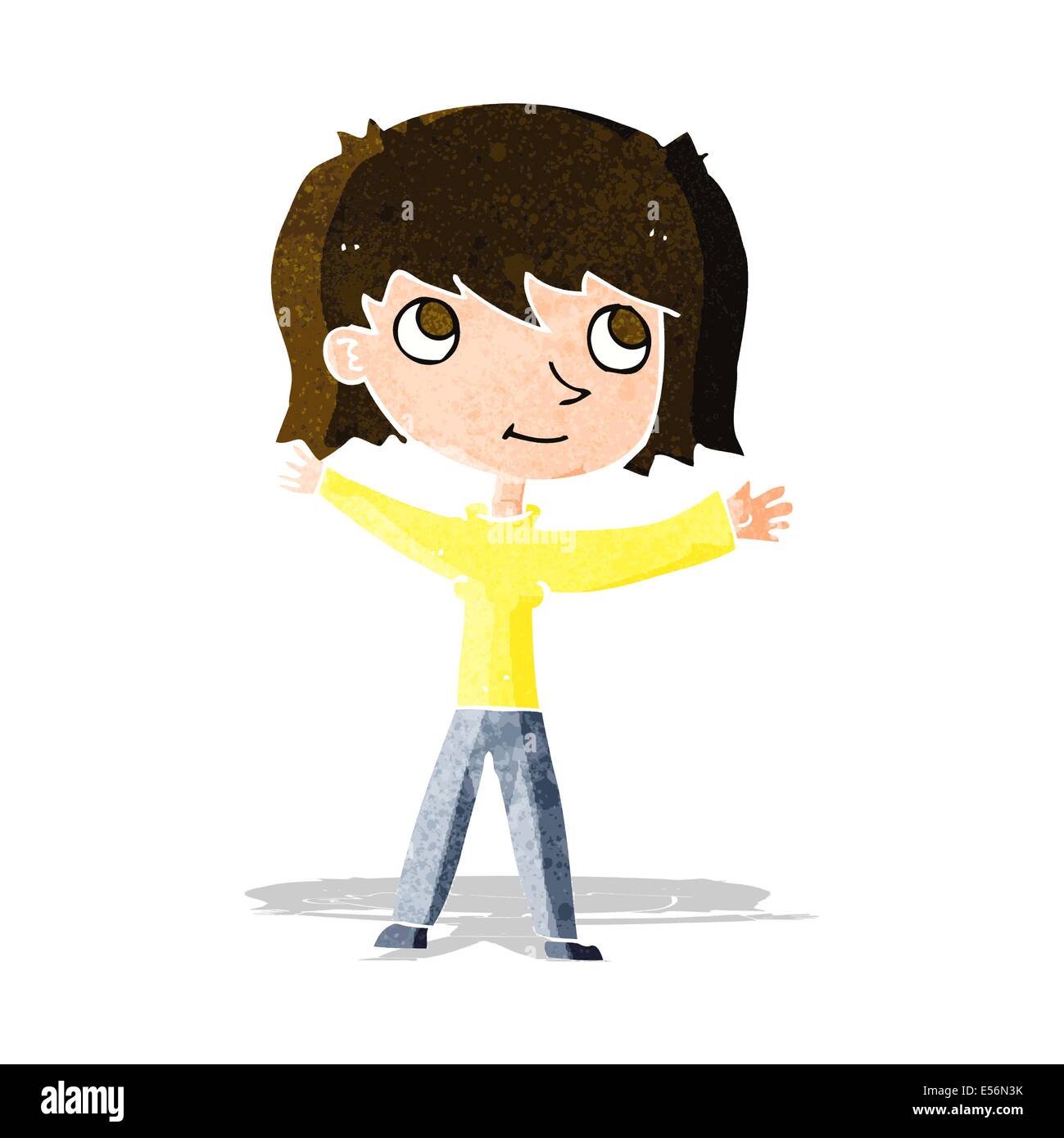 cartoon happy girl Stock Vector Image & Art - Alamy