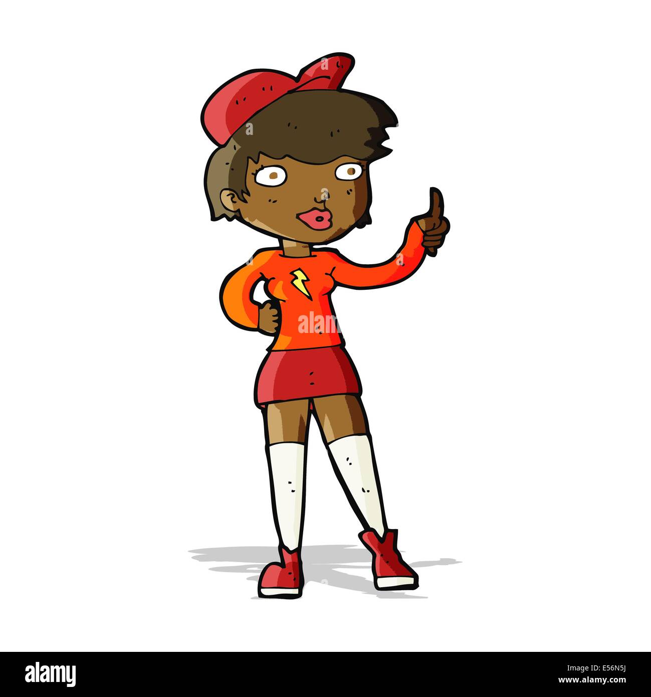 cartoon skater girl giving thumbs up symbol Stock Vector Image & Art ...