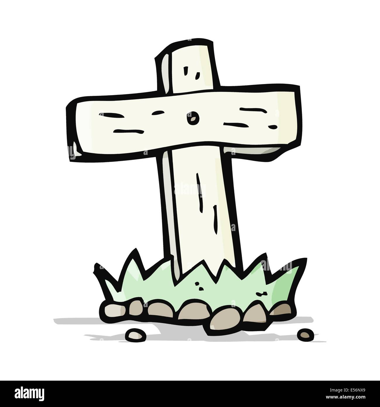 cartoon wooden cross grave Stock Vector Image & Art - Alamy