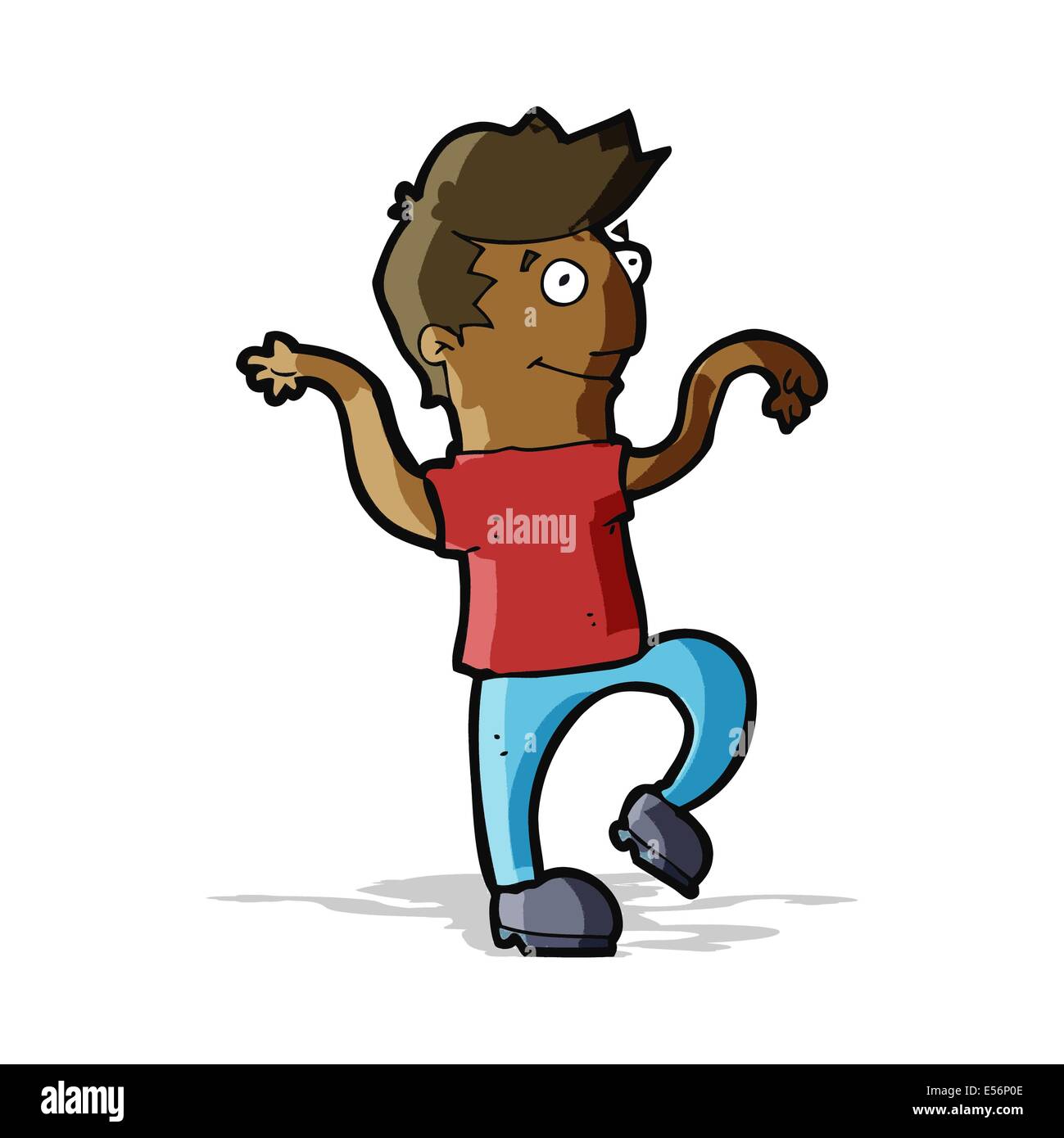 cartoon happy man doing funny dance Stock Vector Image & Art - Alamy