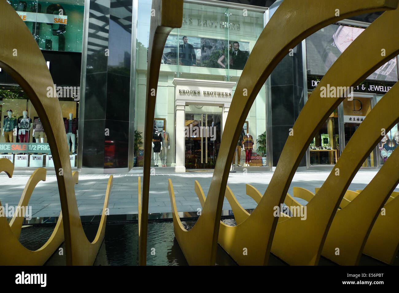 Orchard Road, shopping district, in Singapore. Stock Photo