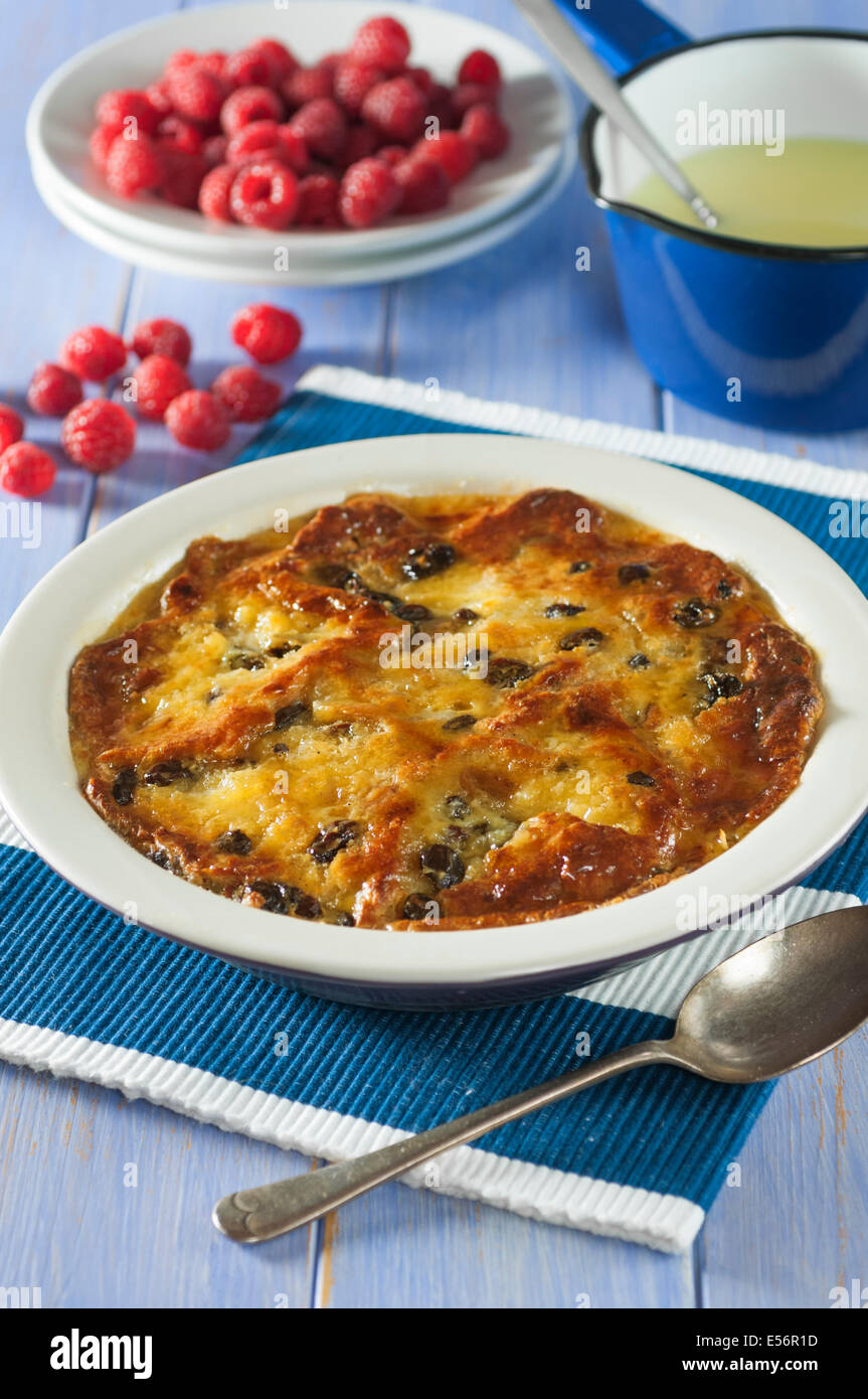 Bread and butter pudding. Popular dessert UK Stock Photo