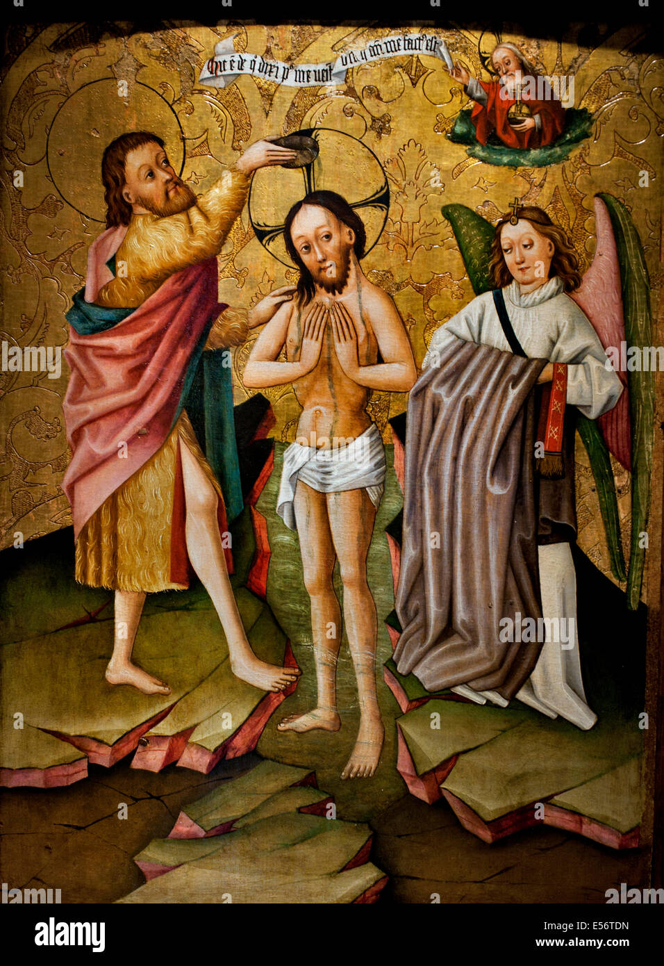 The Baptism of Christ 15th Century Master of the Rheinfelden German Germany Swiss Switzerland Stock Photo