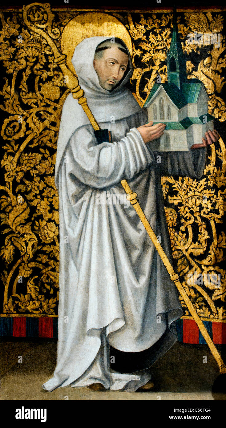 Clairvaux altarpiece 16th Century (  Saint Bernard of Clairvaux ) Champagne France French ( detail ) Stock Photo