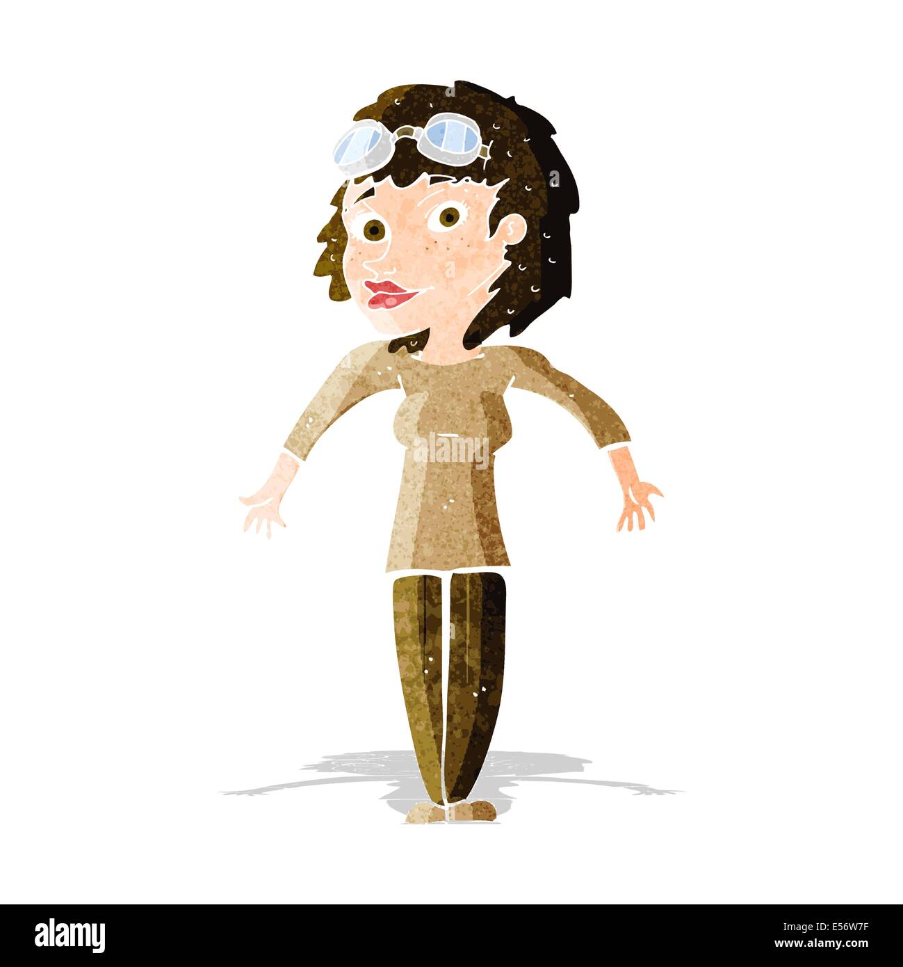 cartoon woman wearing goggles Stock Vector Image & Art Alamy