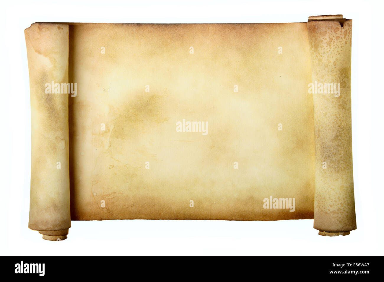 Ancient scroll isolated over a white background Stock Photo - Alamy